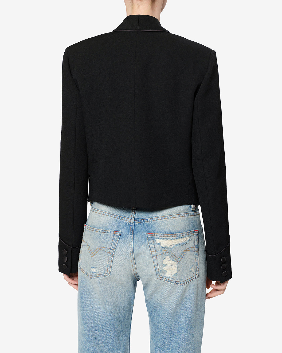 Isabel Marant Pialena VE0797FA-D4E02I veste laine noire satin