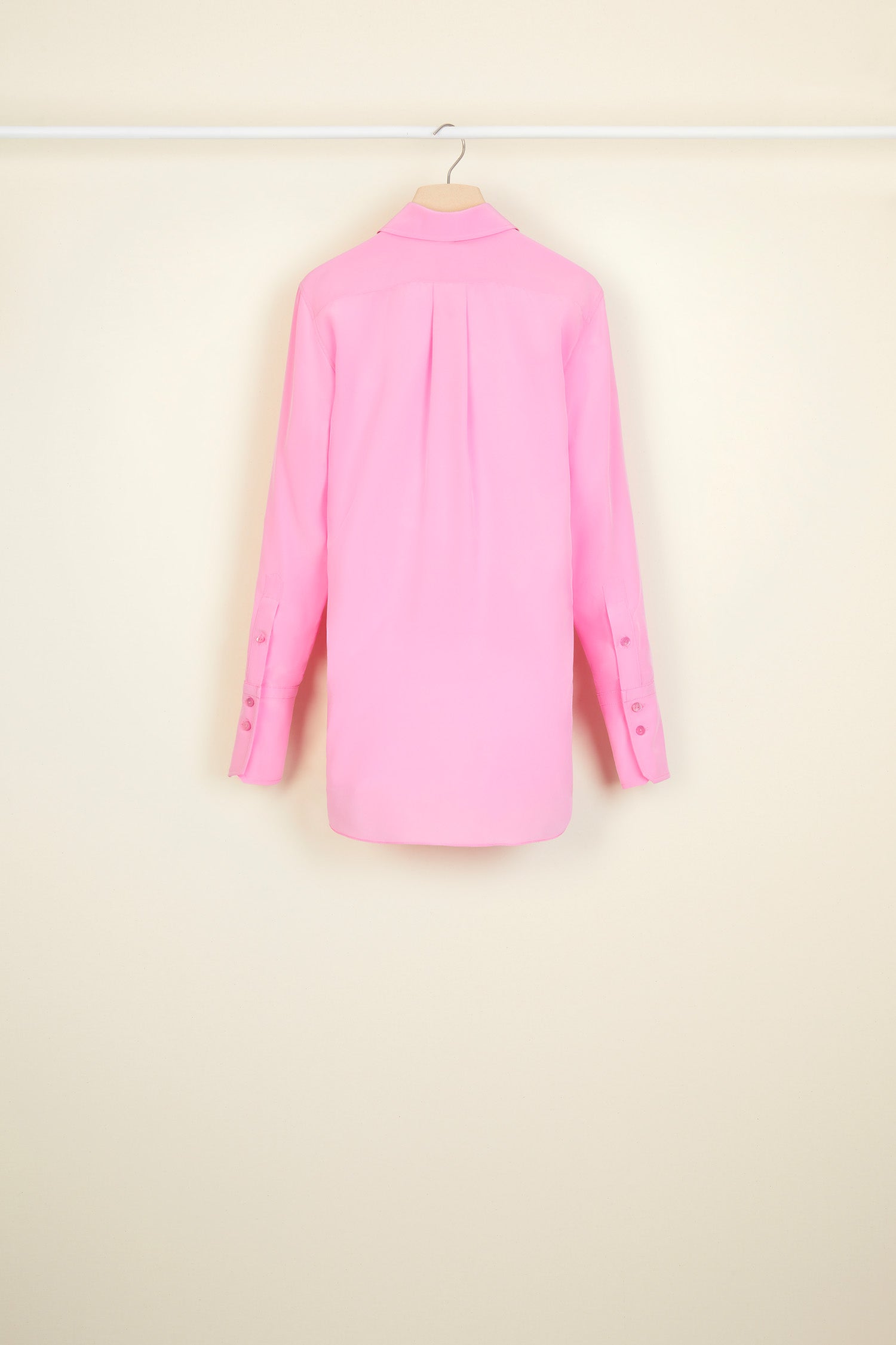 Patou BL003 blouse soie drapée rose Peony