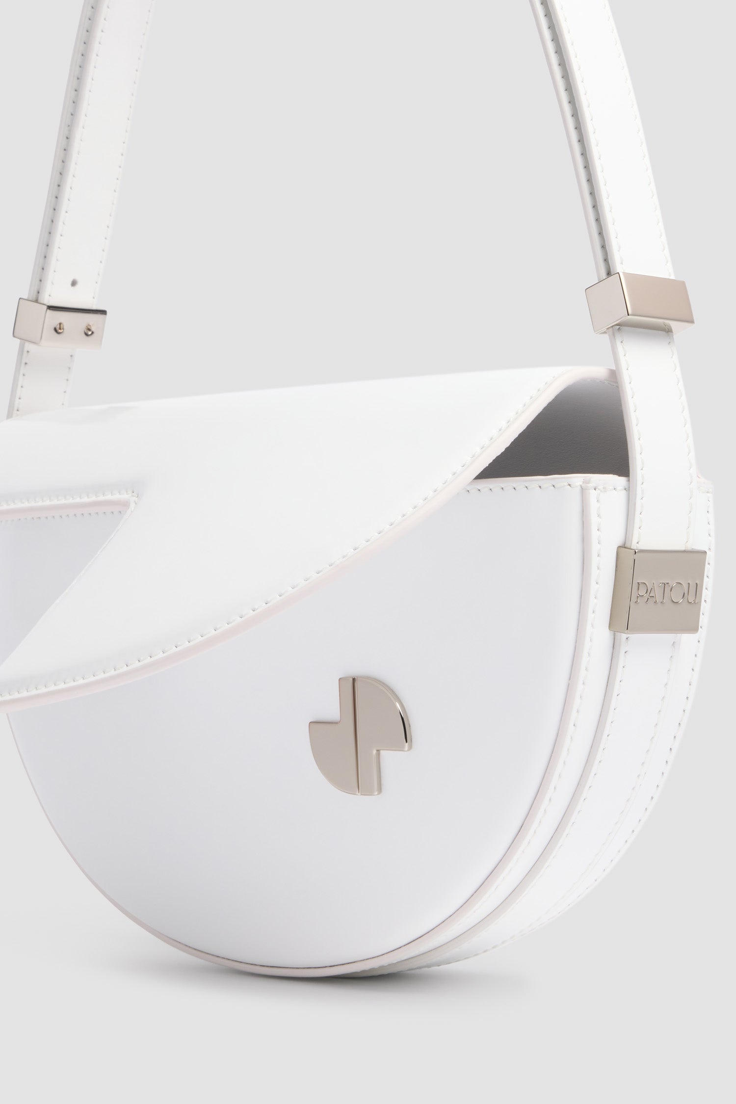 Patou P26BA0245032001S sac cuir blanc