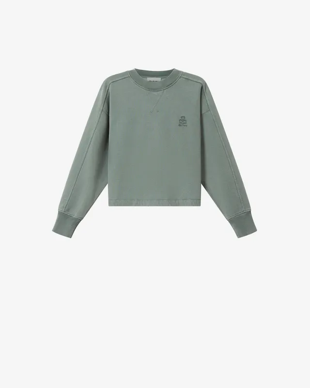 Isabel Marant Sunny sweat sauge molleton coton brodé