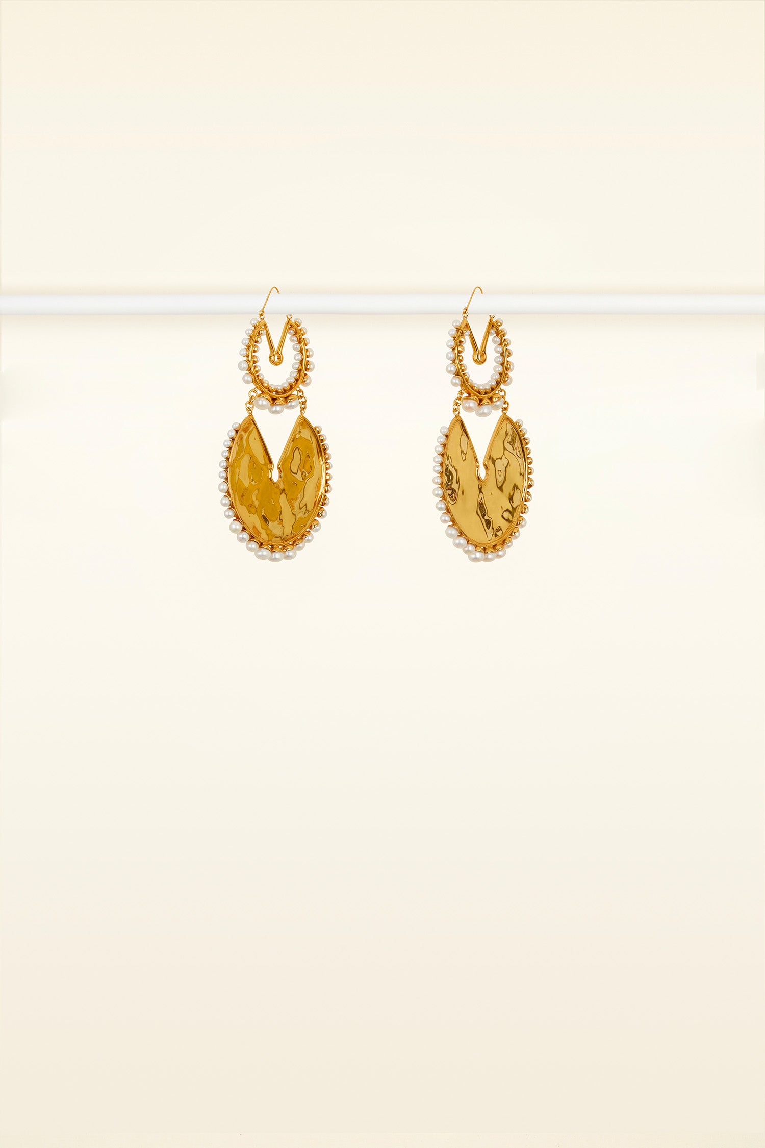 Patou Jewellery JW008 boucles créoles laiton or perle TU
