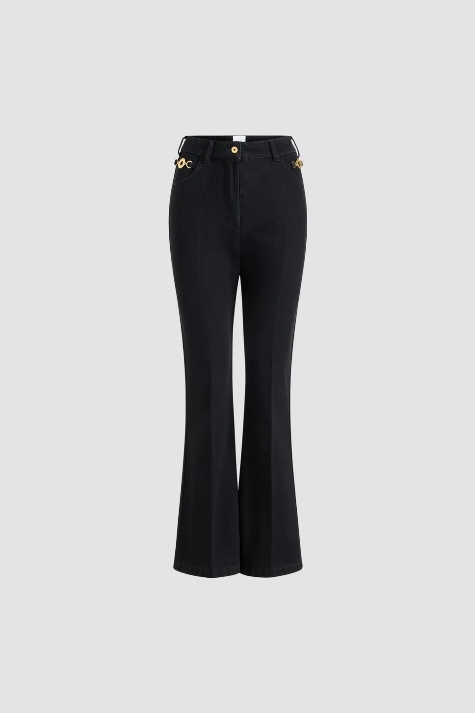 Patou Denim pantalon flare TR030 jean noir Khol Stone