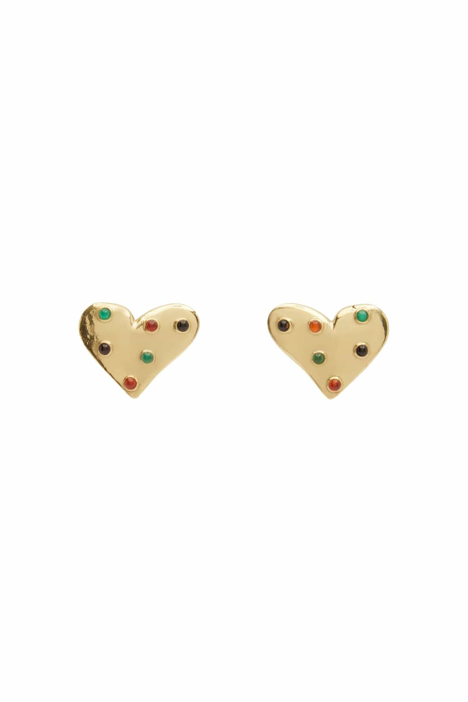 Alemäis Atomic Heart Mini Stone Studs boucles coeur pierres