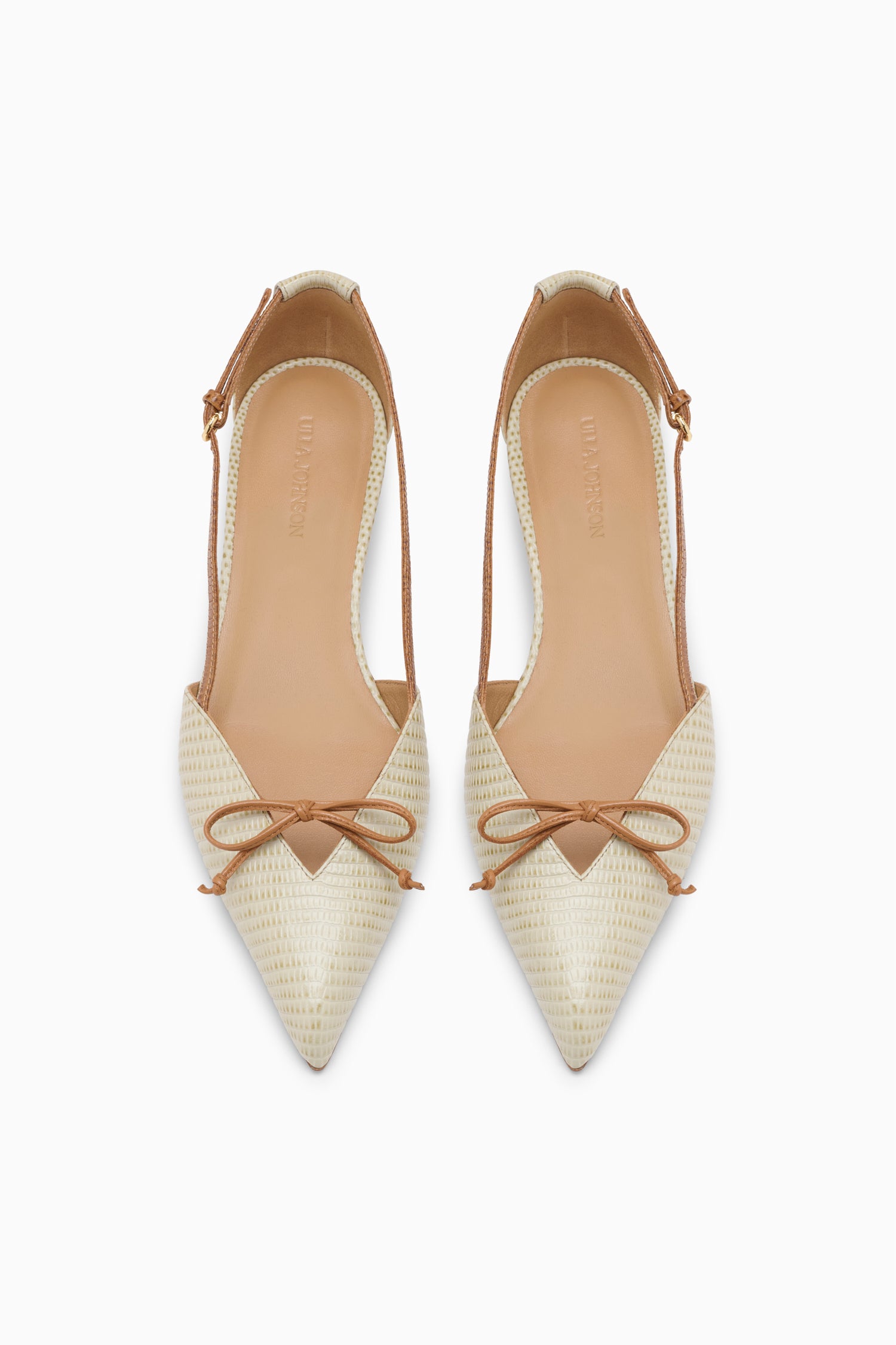 Ulla Johnson Bow escarpins Olive cuir talon kitten