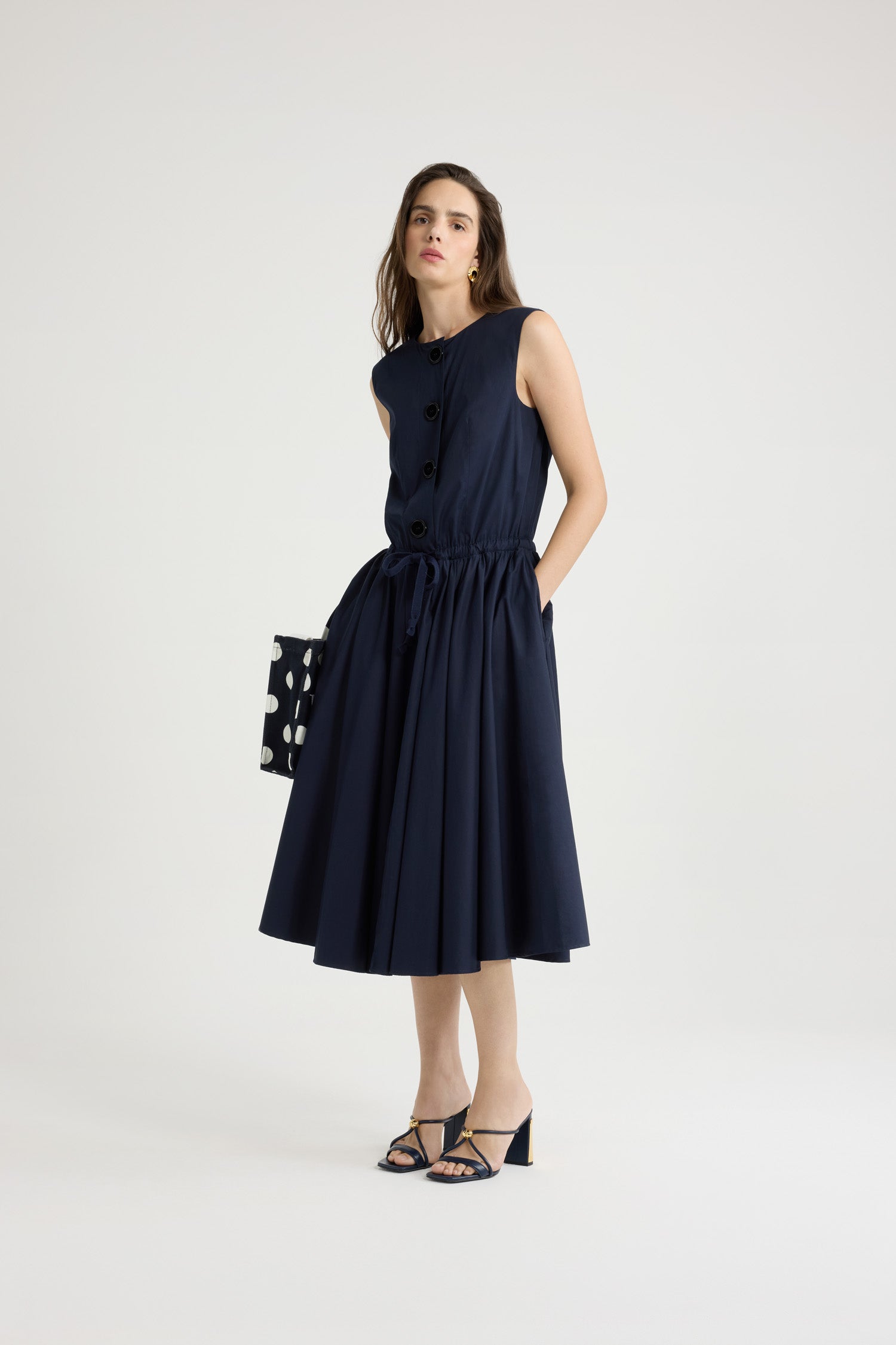 Patou DR1860017699N robe popeline marine 38 midi