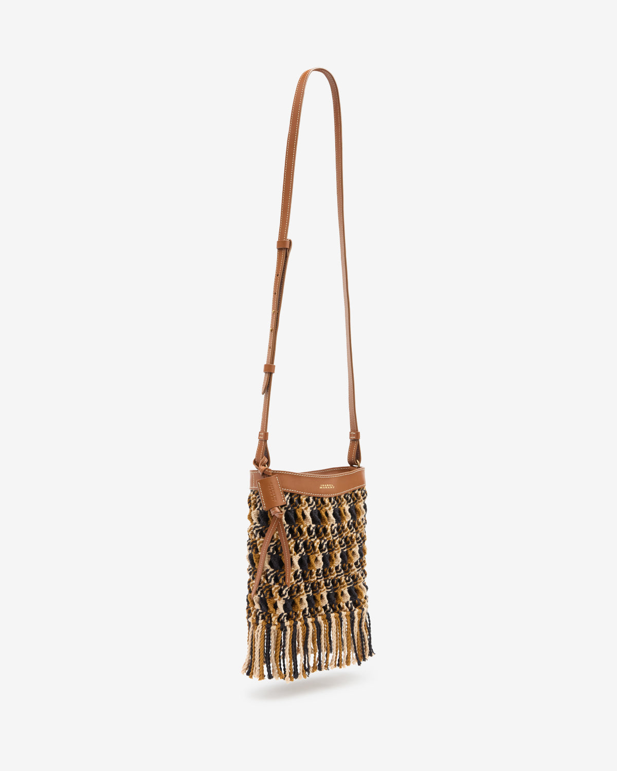 Isabel Marant Noli sac seau macramé cuir marron