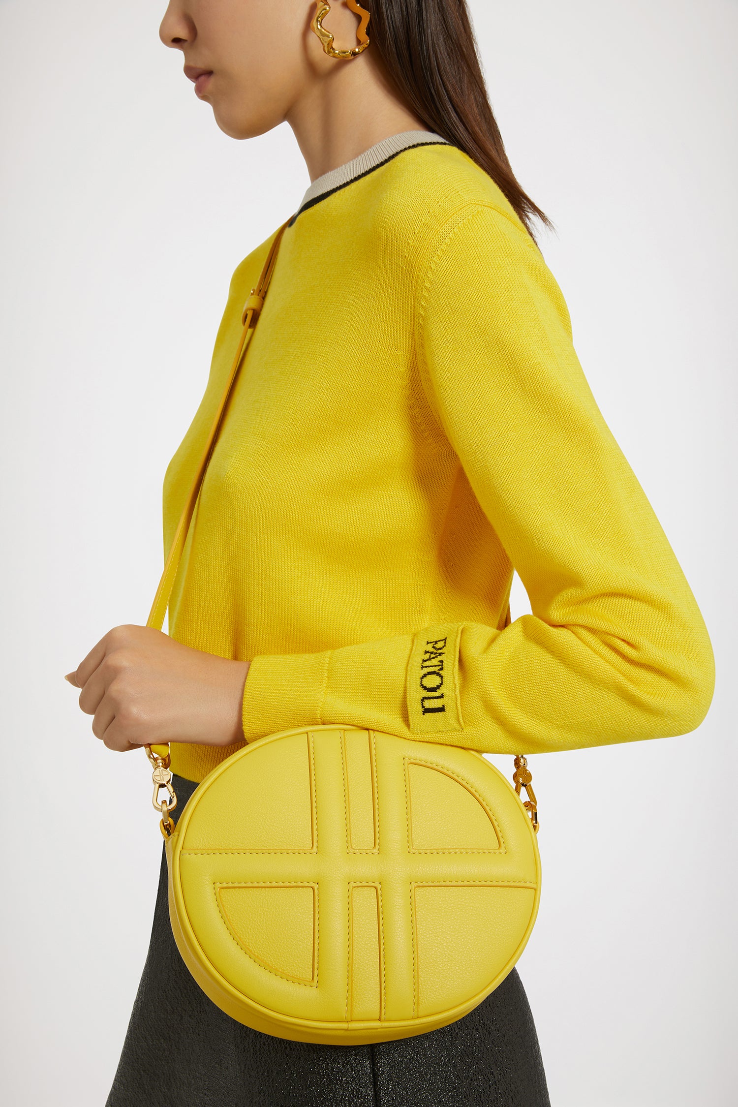 Patou BA0045033205Y sac cuir jaune Le JP TU