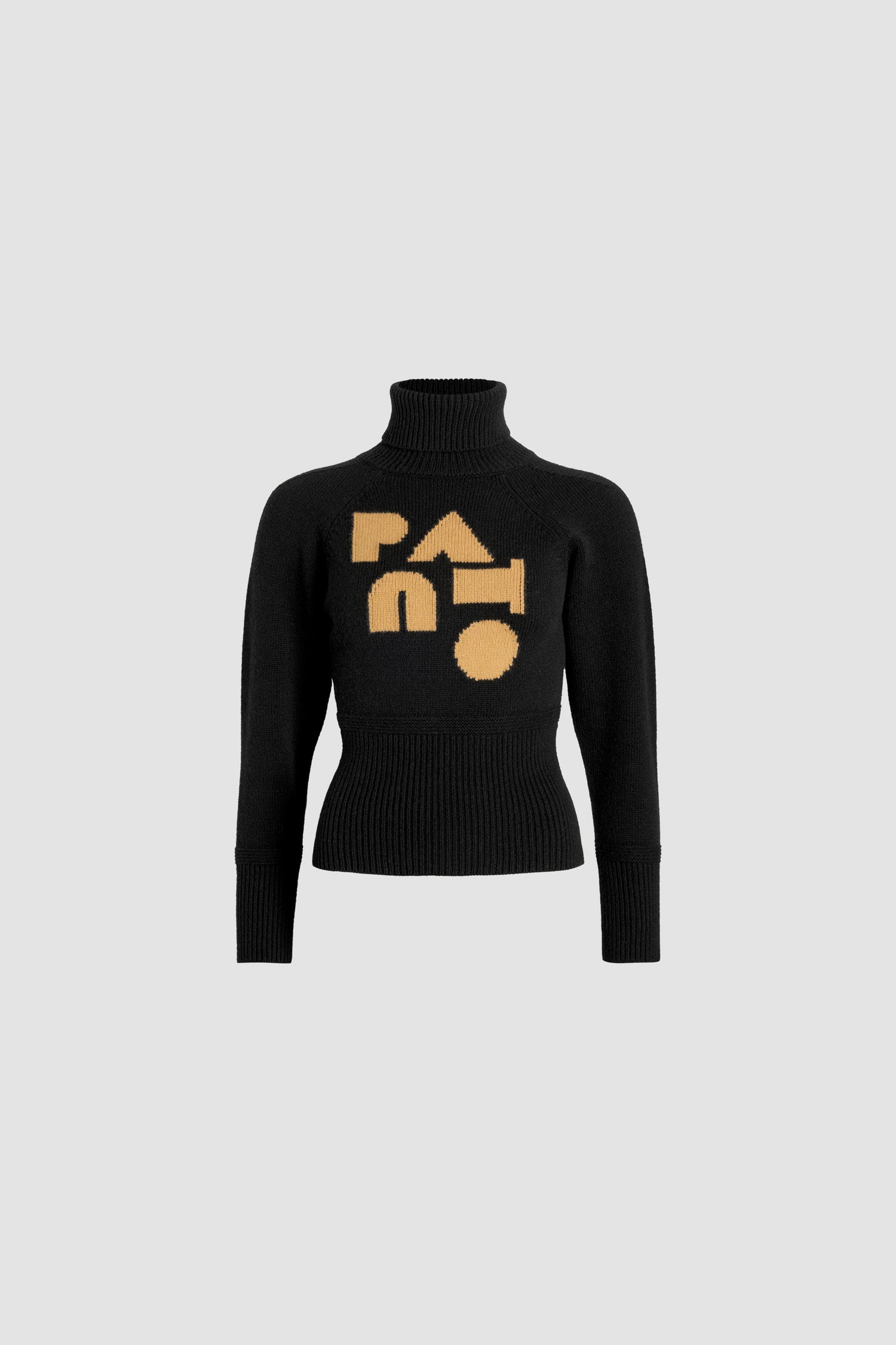 Patou KN193 pull col roulé Noir laine cachemire