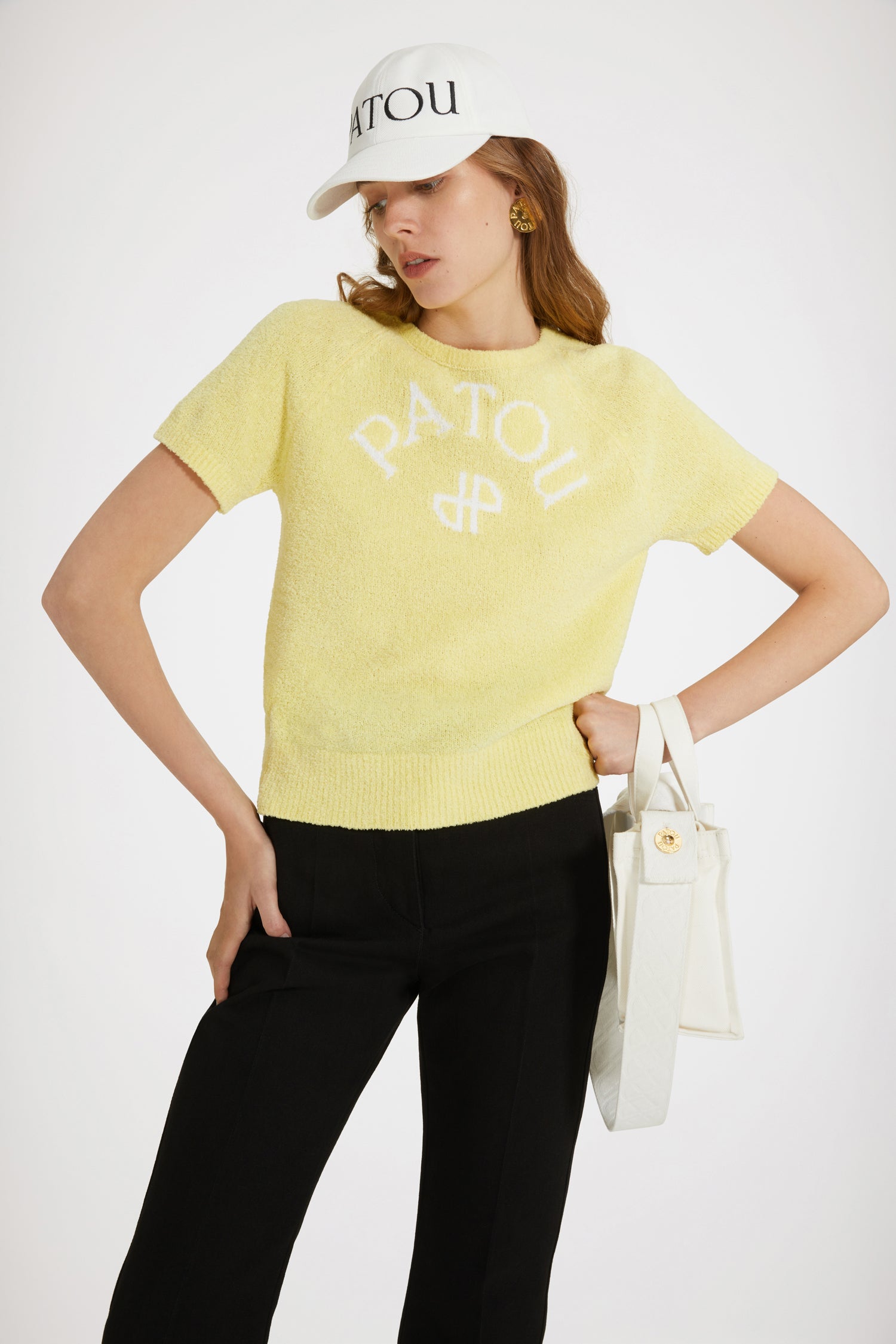 Patou KN068 top maille coton bio jaune Mimosa