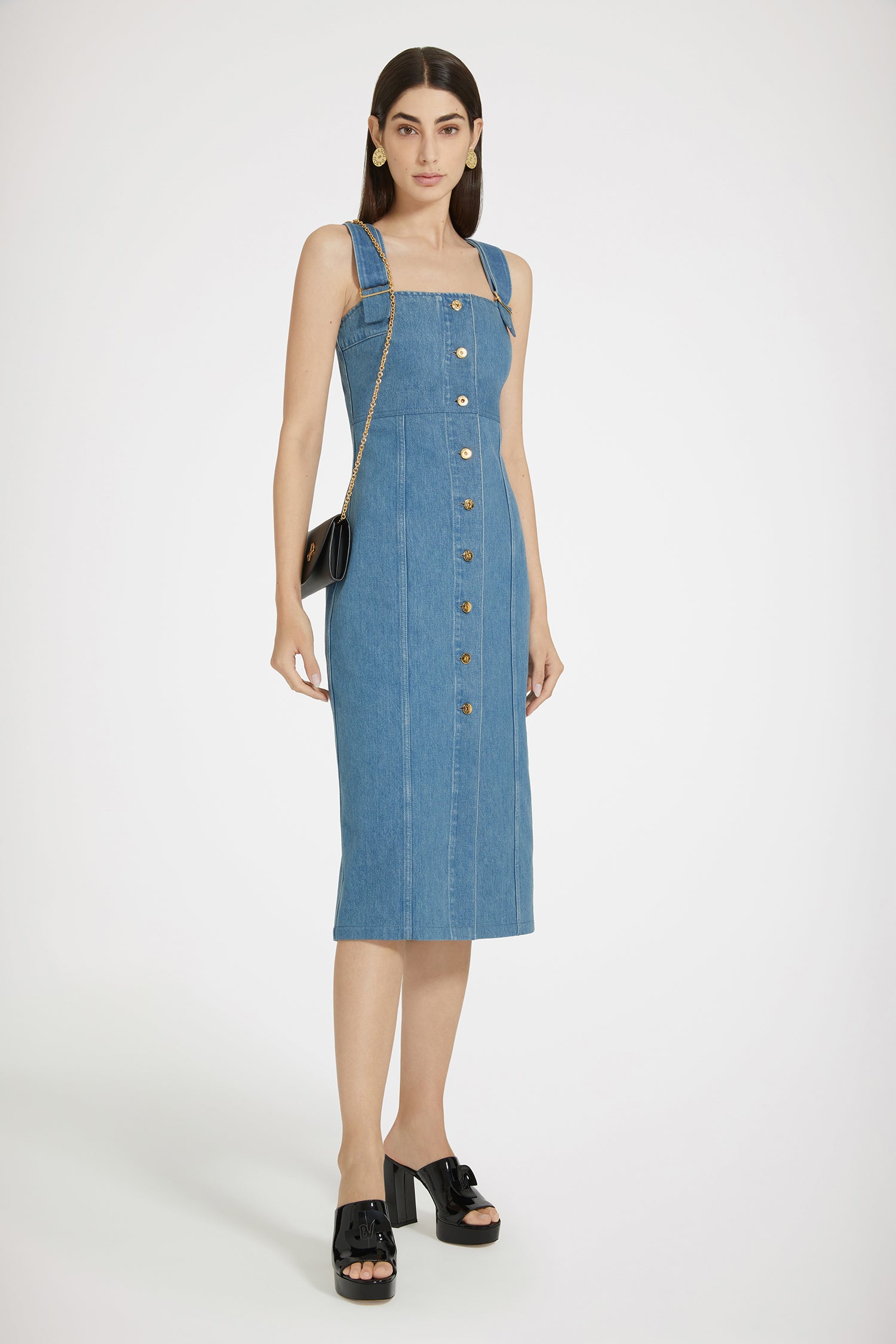 Patou DR134 robe jean denim bleu glace salopette 34-44