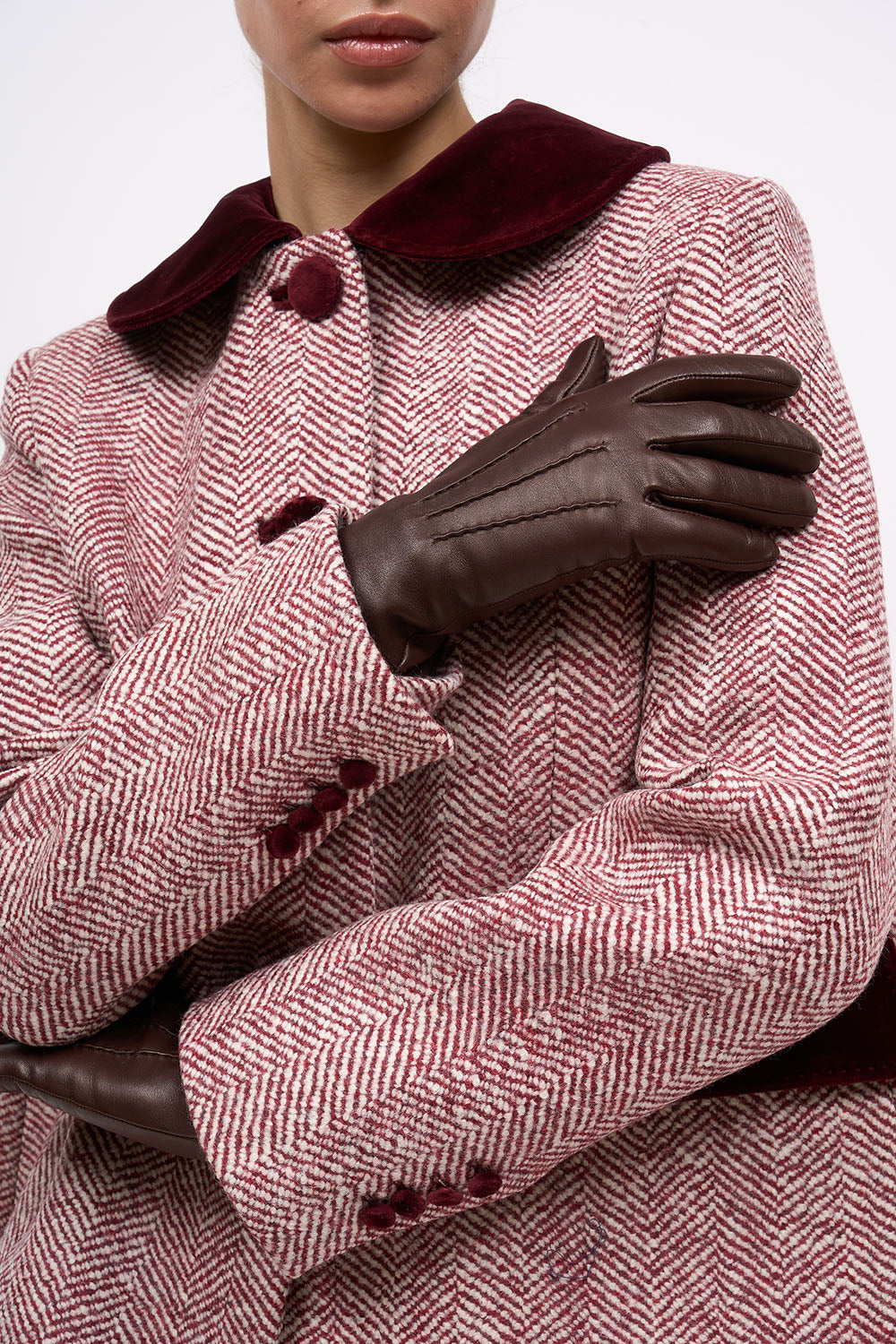 Paul & Joe veste Jocelin chevron laine écru bordeaux 36