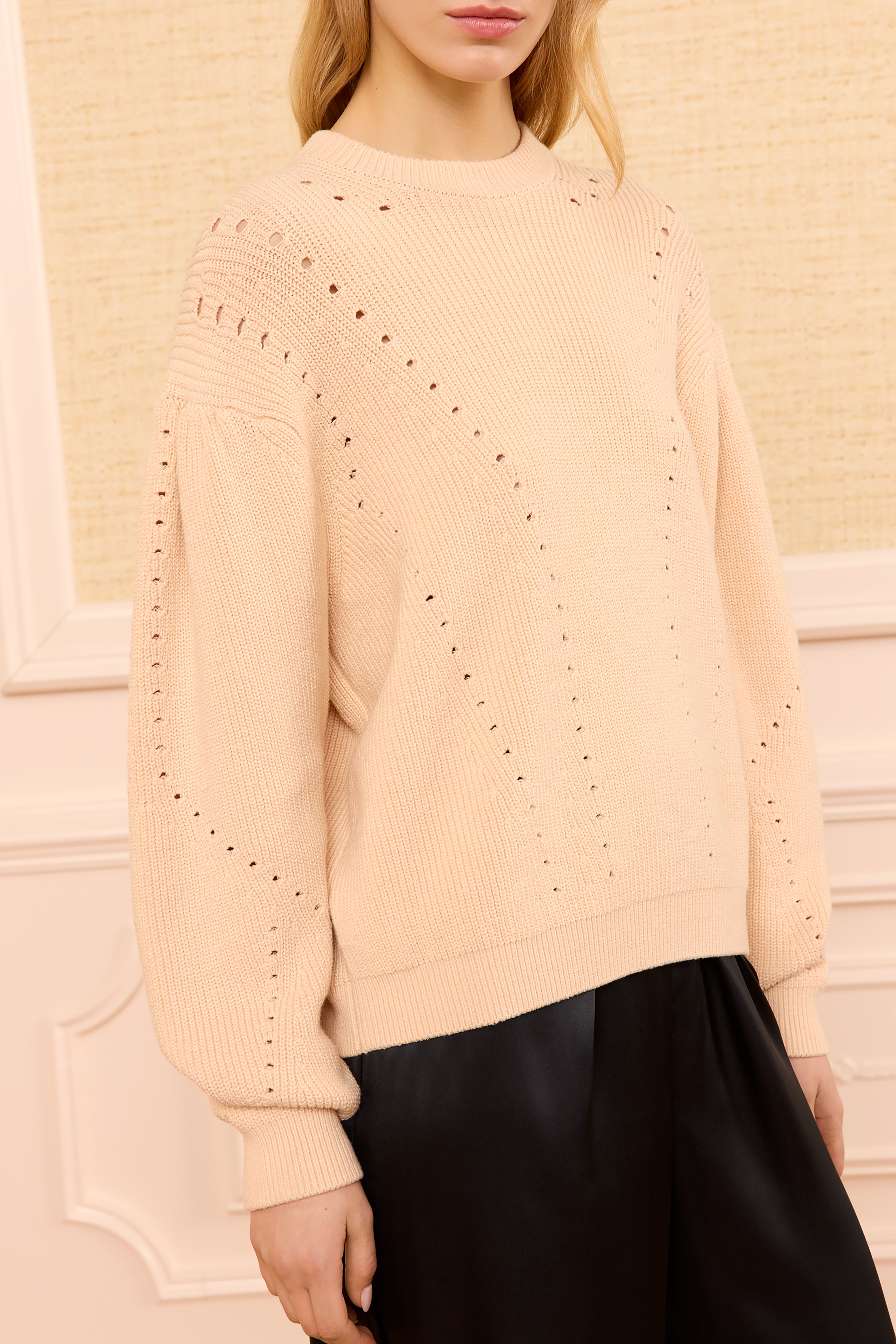 Ulla Johnson Illesa pull en coton rose blush