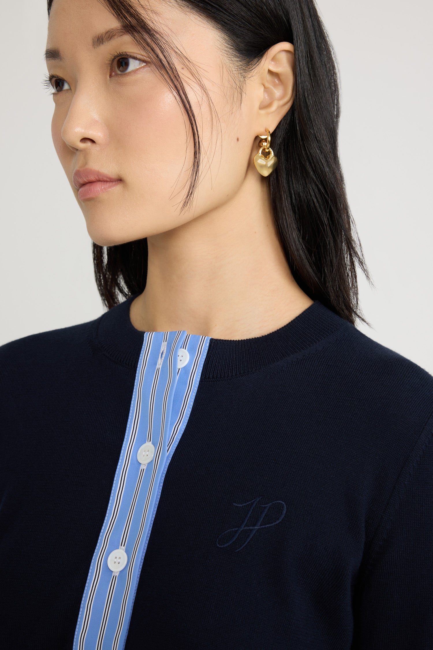 Patou P25KN223 cardigan coton JP bleu marine