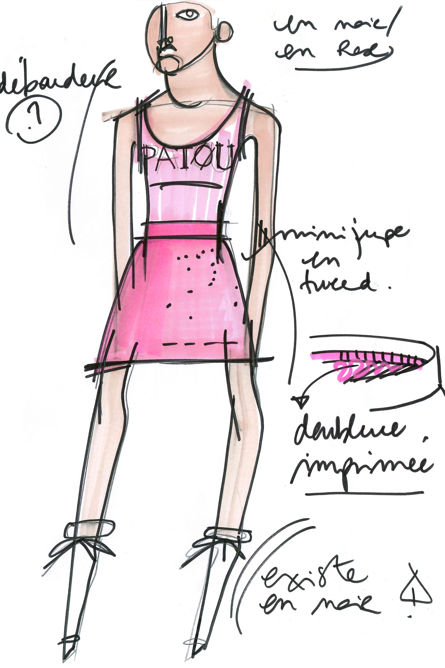 Patou Skirts P22SK0250101421P mini jupe Antique Pink