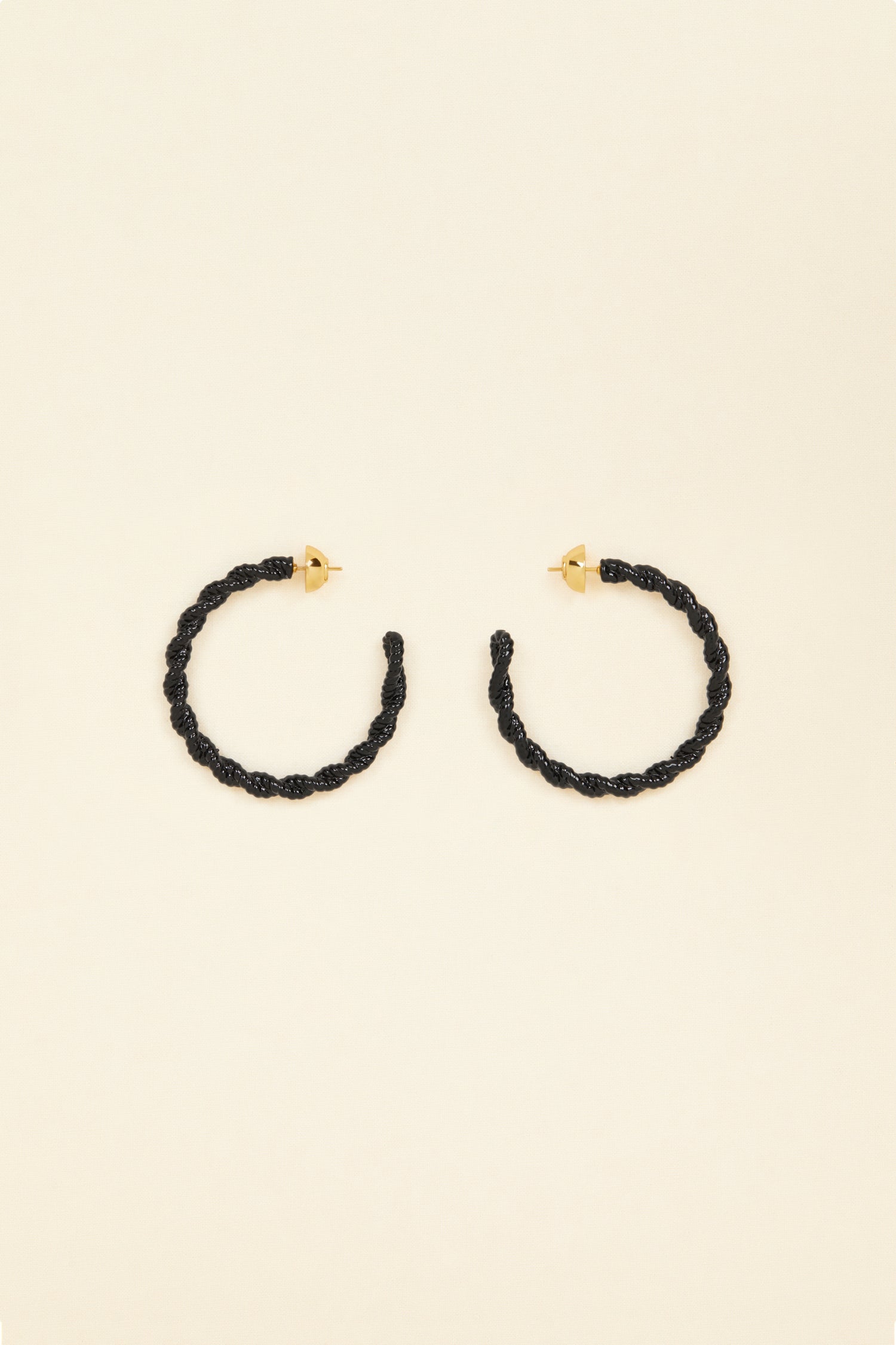 Patou JW073 boucles créoles tressées laiton Black noir