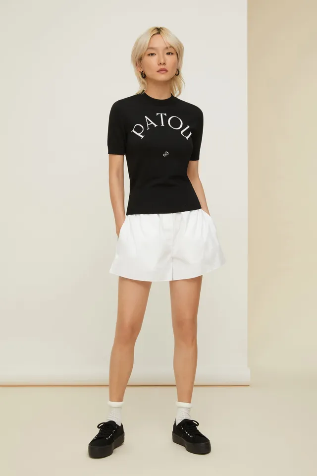 Patou Boxer P22TR020 short coton bio blanc coupe boxer