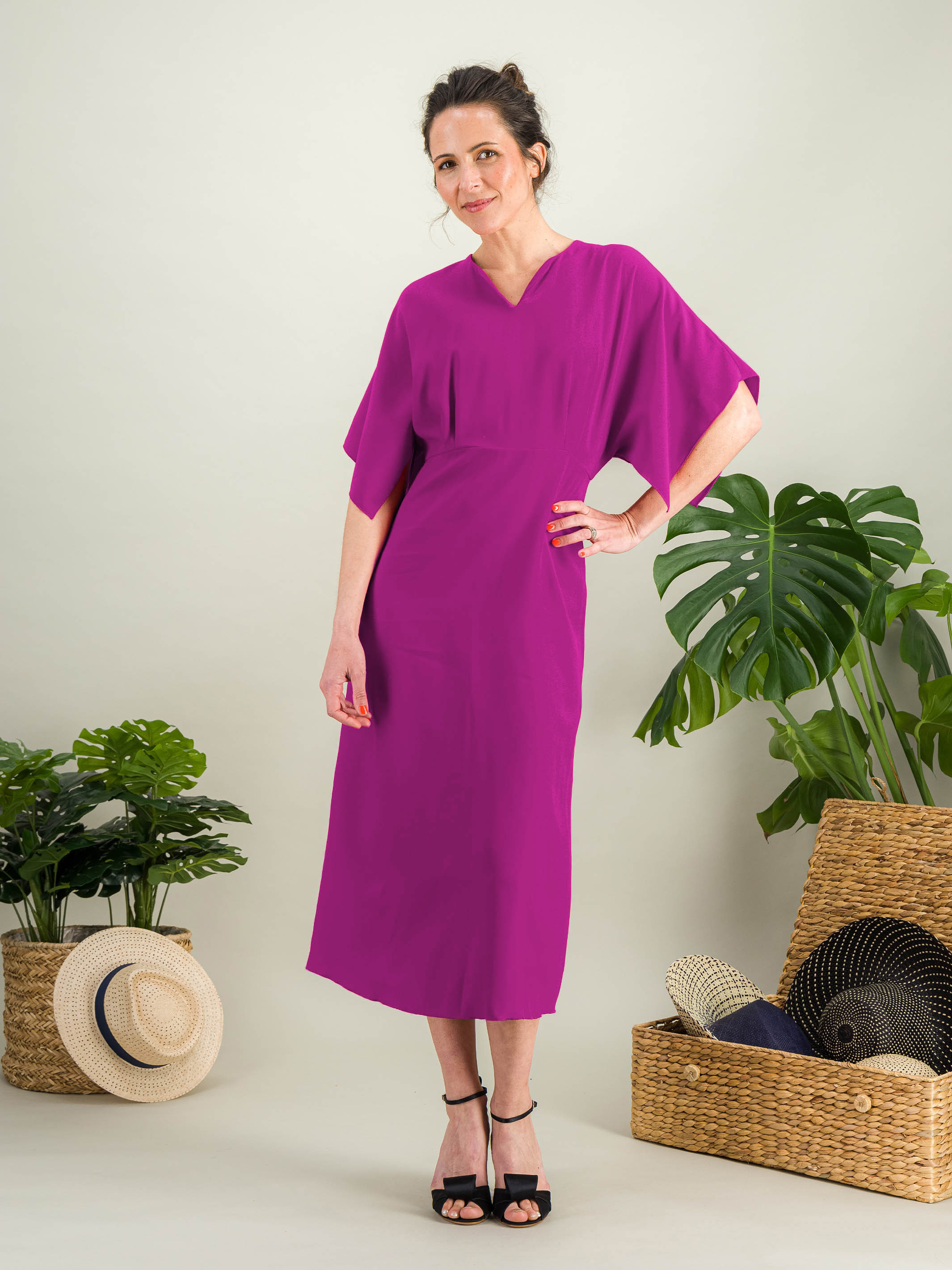 Anahide Saint André Alhambra robe cocktail viscose rouge 34