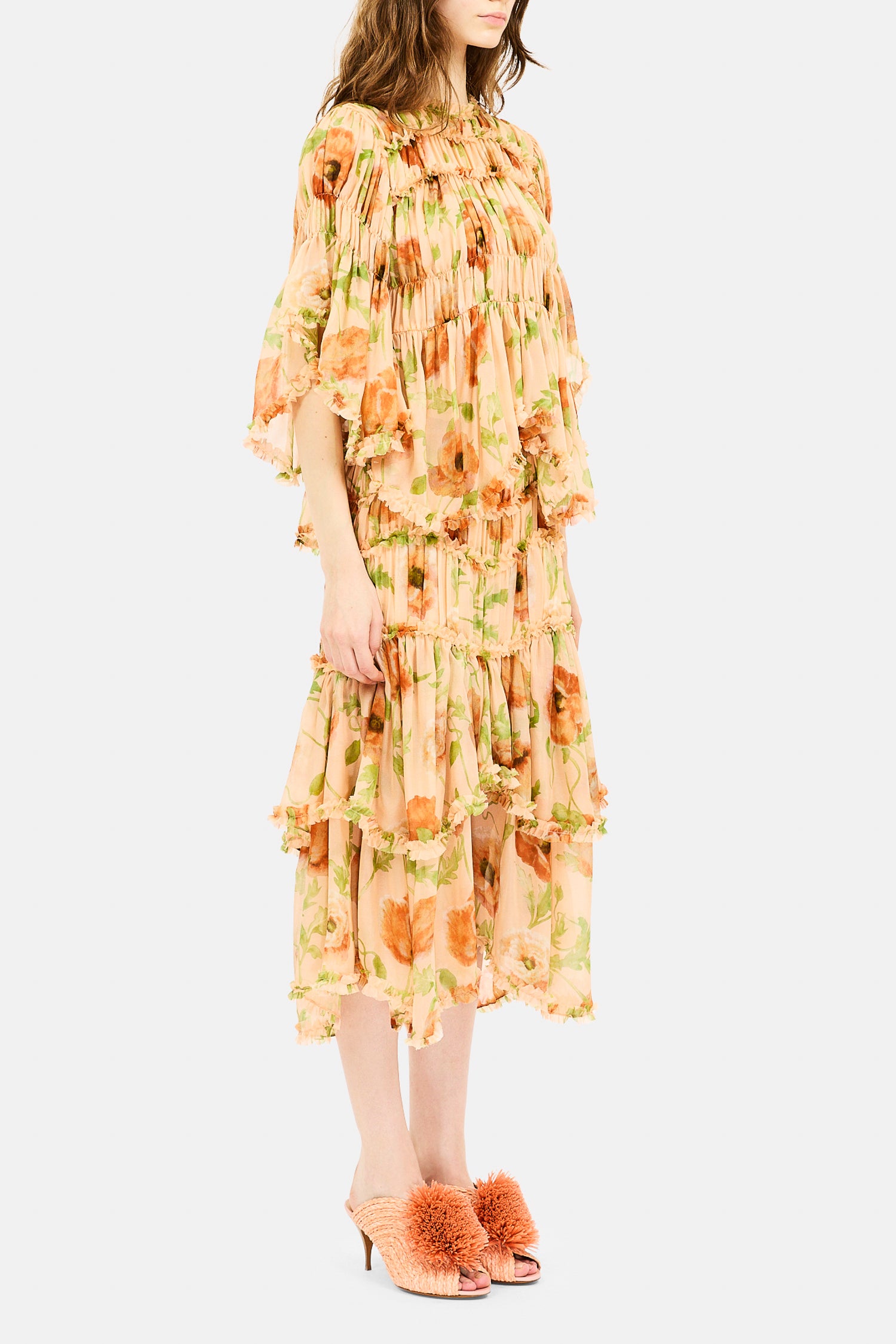 Ulla Johnson Lenore Jupe Midi Soie Rosaline Fleurie