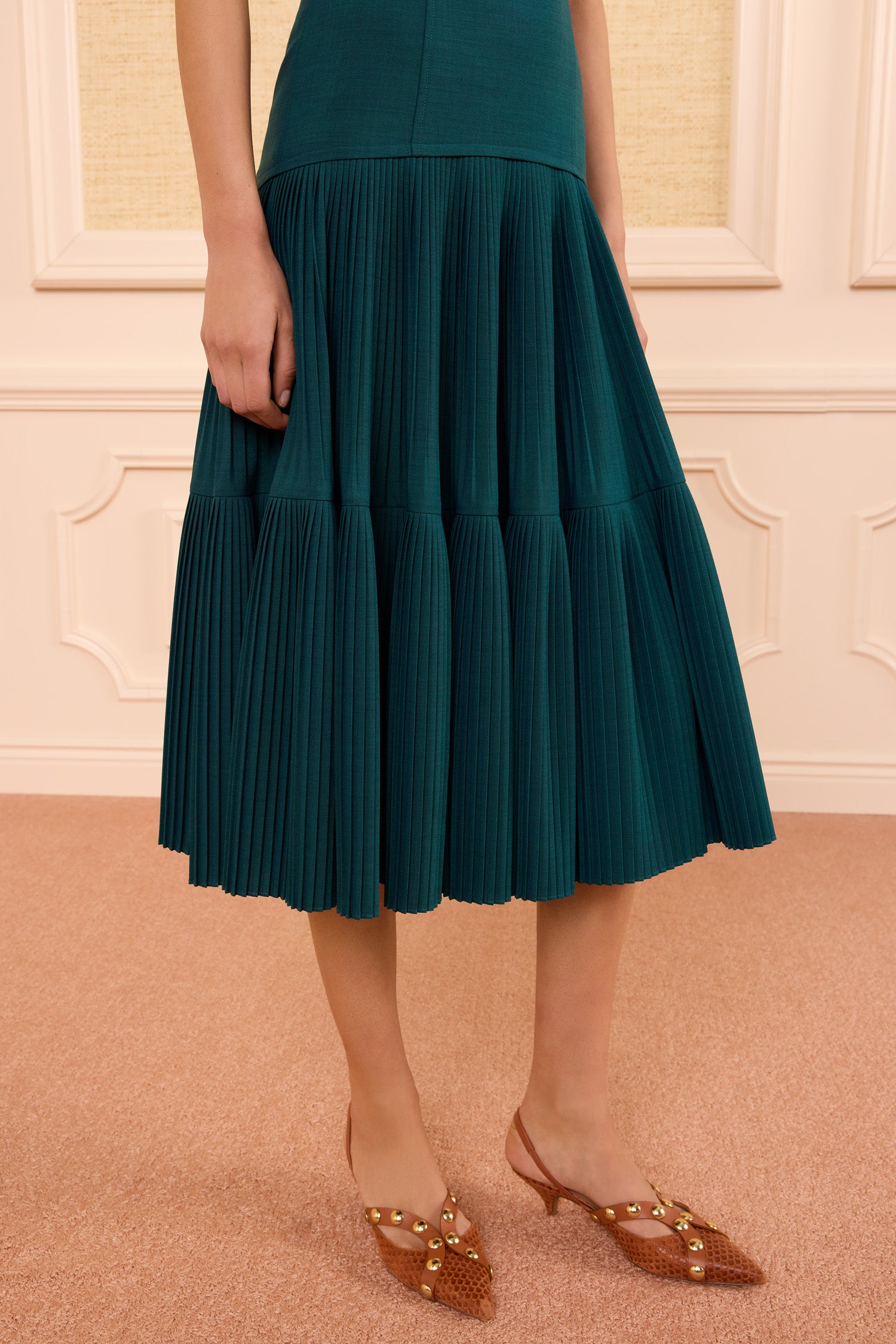 Ulla Johnson Matilda robe midi Verdite verte laine