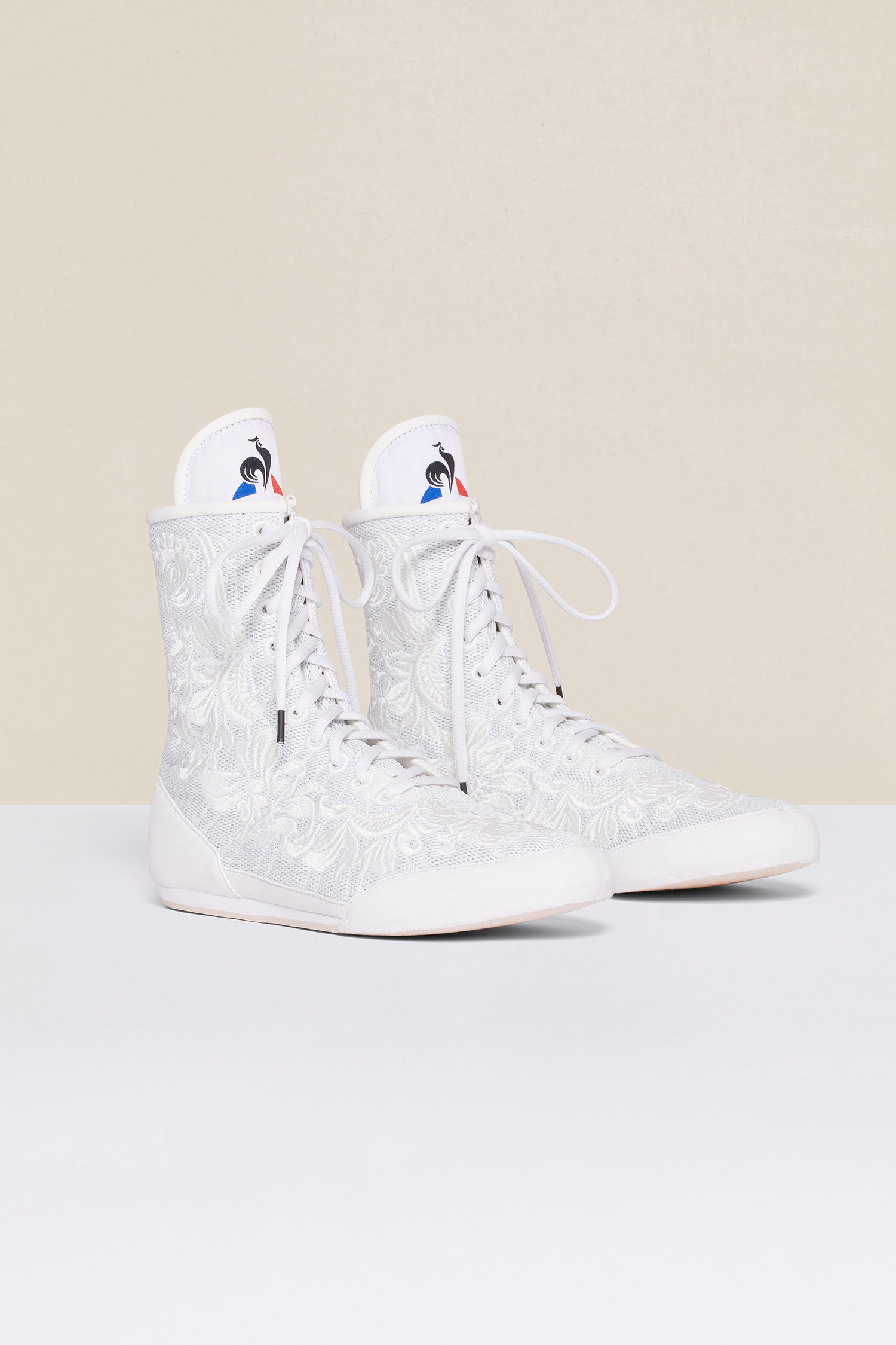 Patou FO201 Baskets Montantes Blanches Brodées