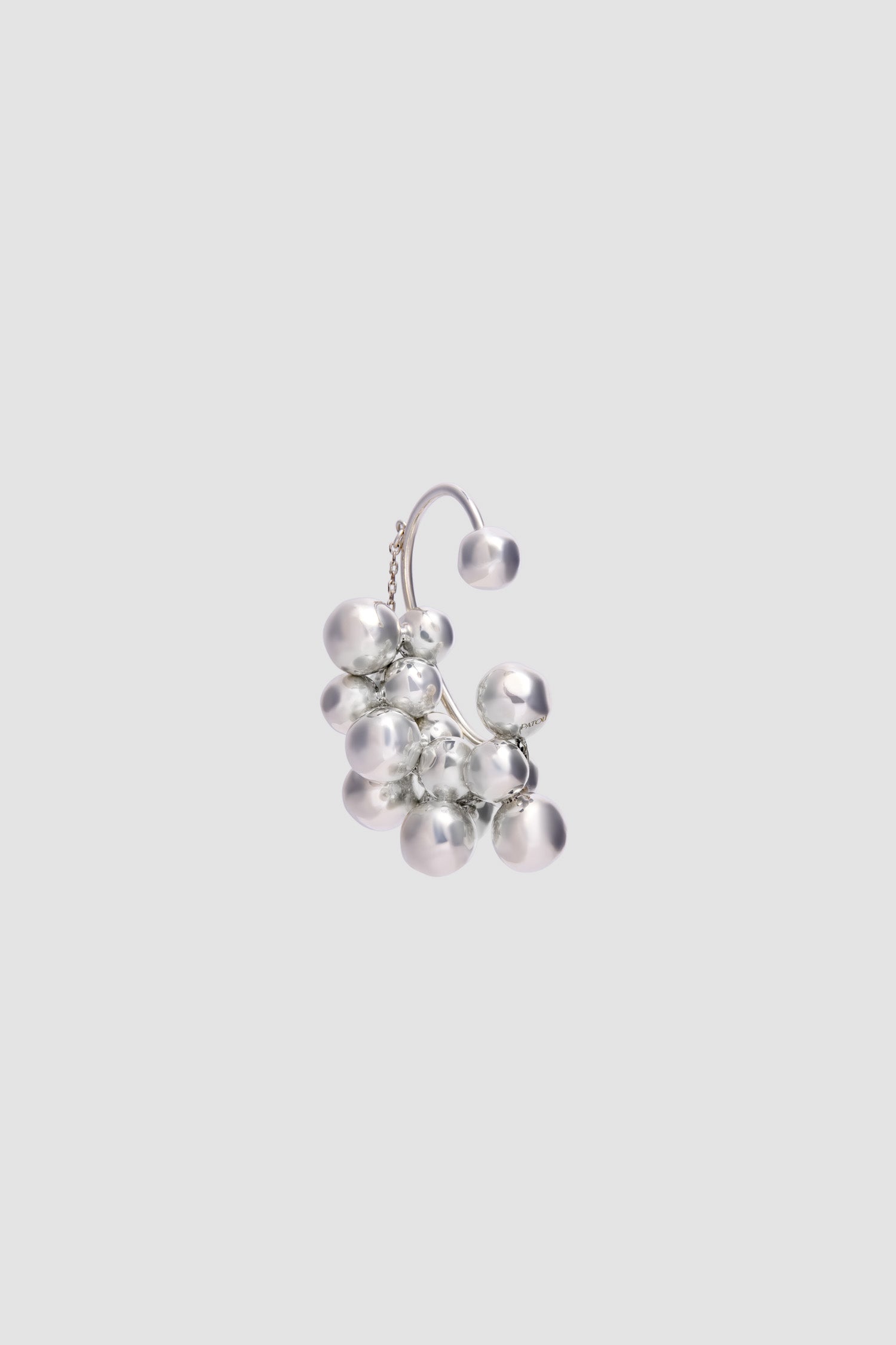 Patou JW182 ear cuff laiton argenté perles Silver