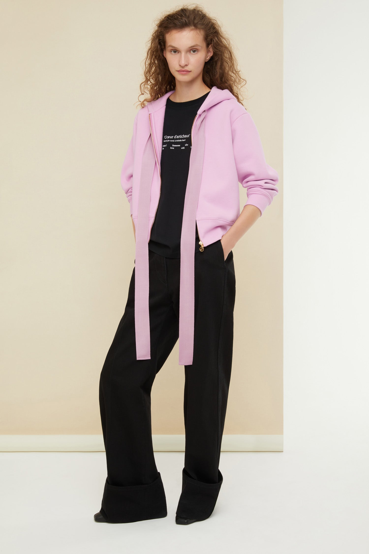 Patou JE007 H21JE0079995475L sweat zip lilas coton bio