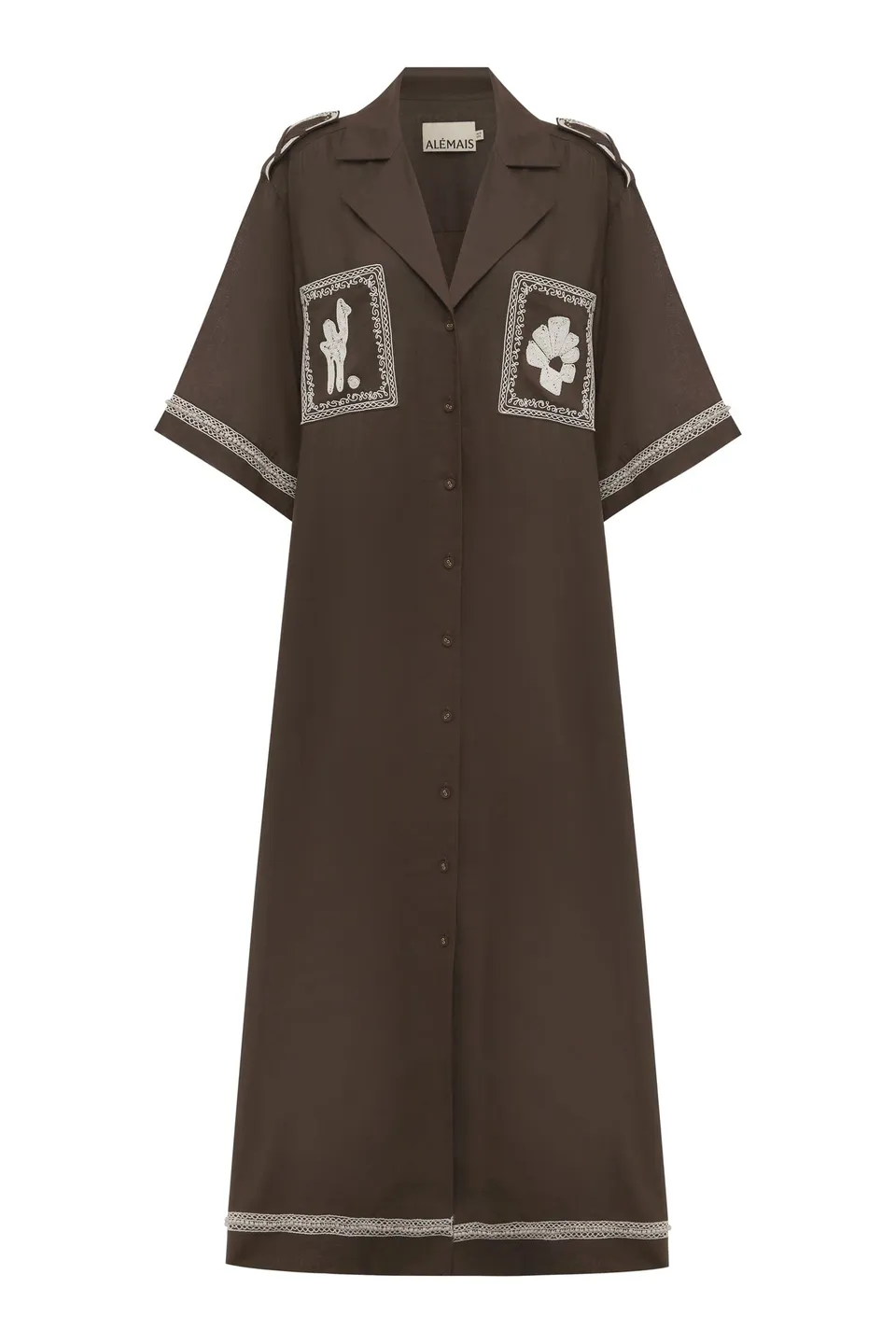 Alemäis Leandra Corded robe chemise ramie brodée