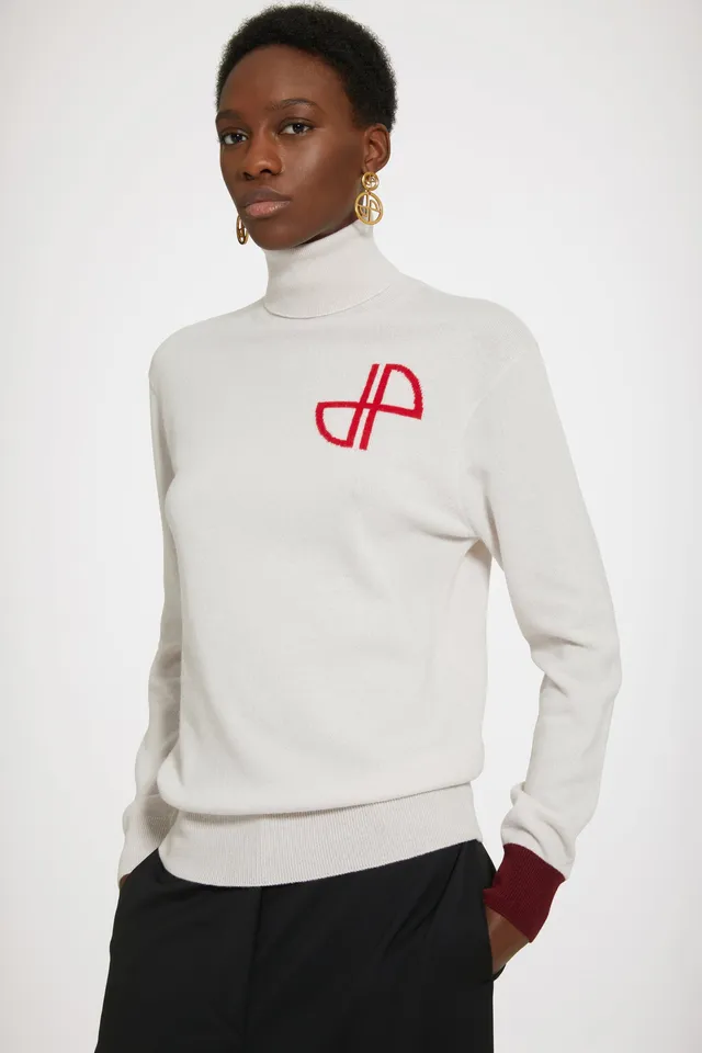 Patou KN133 pull col roulé laine Avalanche blanc