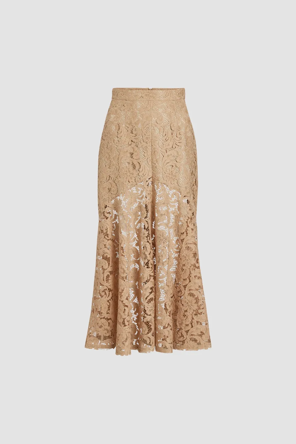 Patou Jupe midi SK069 dentelle coton sable gris