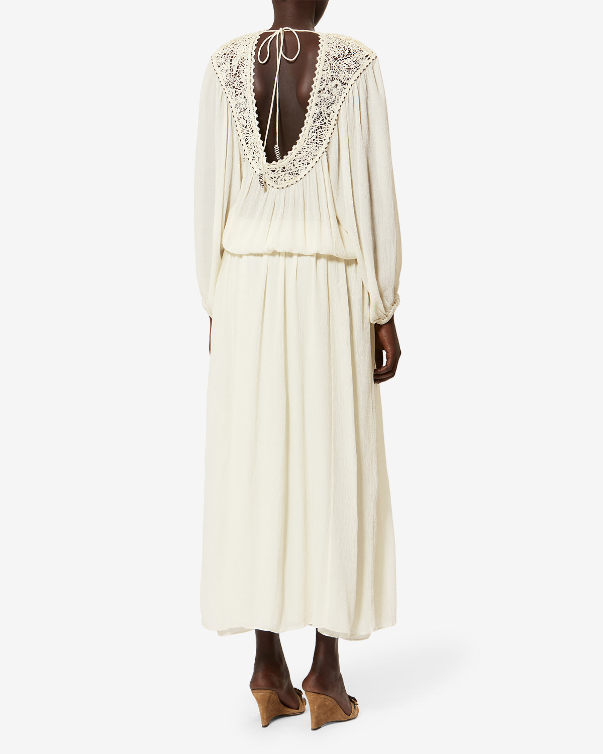 Isabel Marant Nydia robe écru soie longue