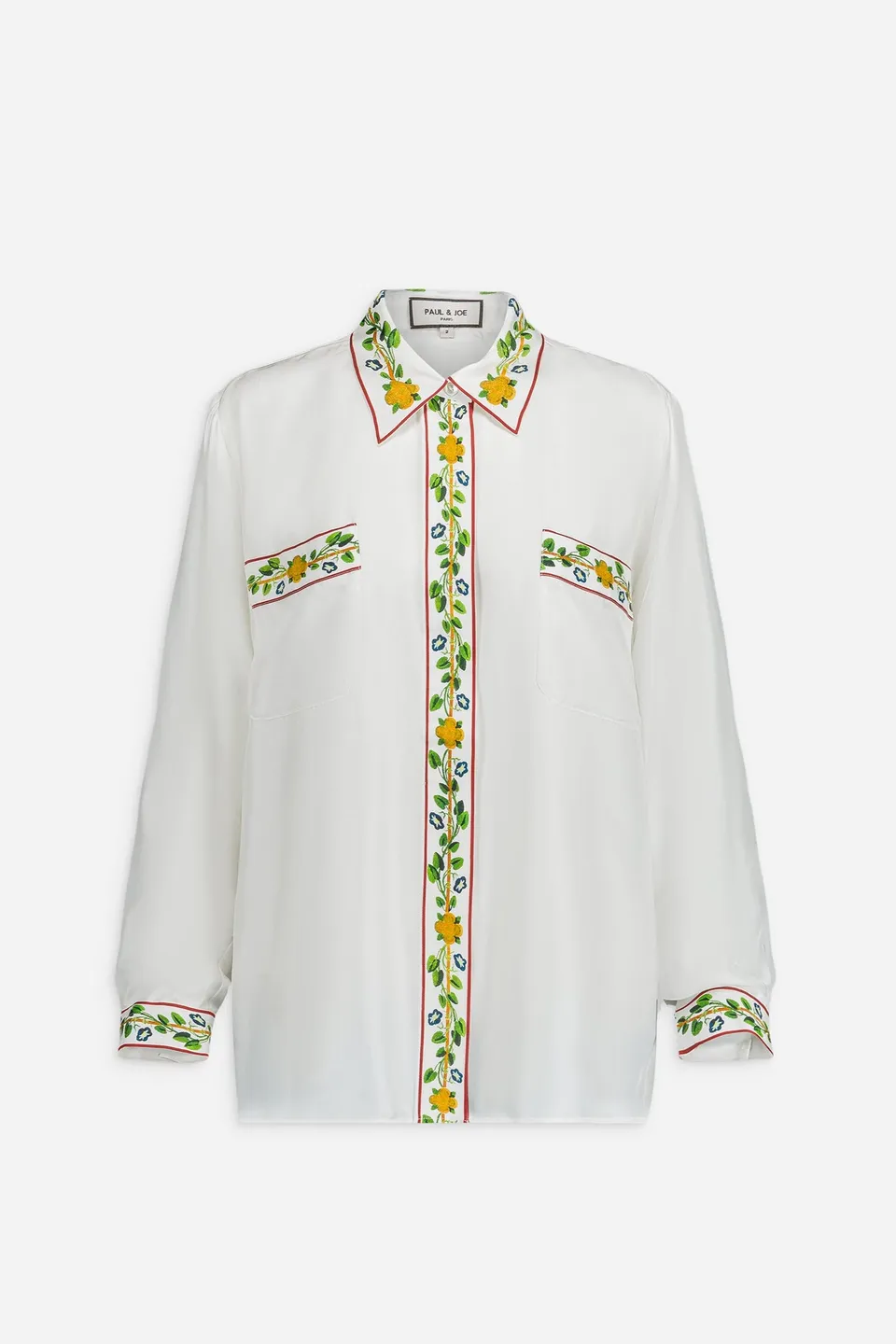 Paul & Joe Emma chemise twill soie Blanc droite poches