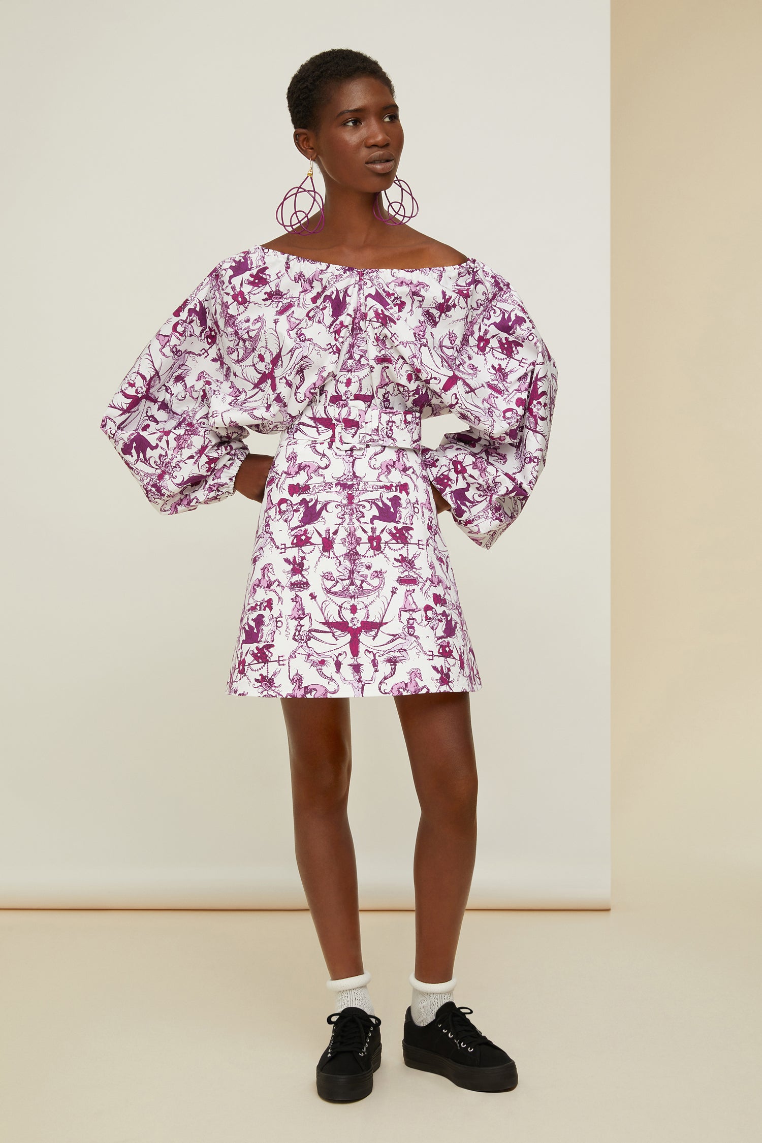 Patou DR084 robe mini imprimée coton bio