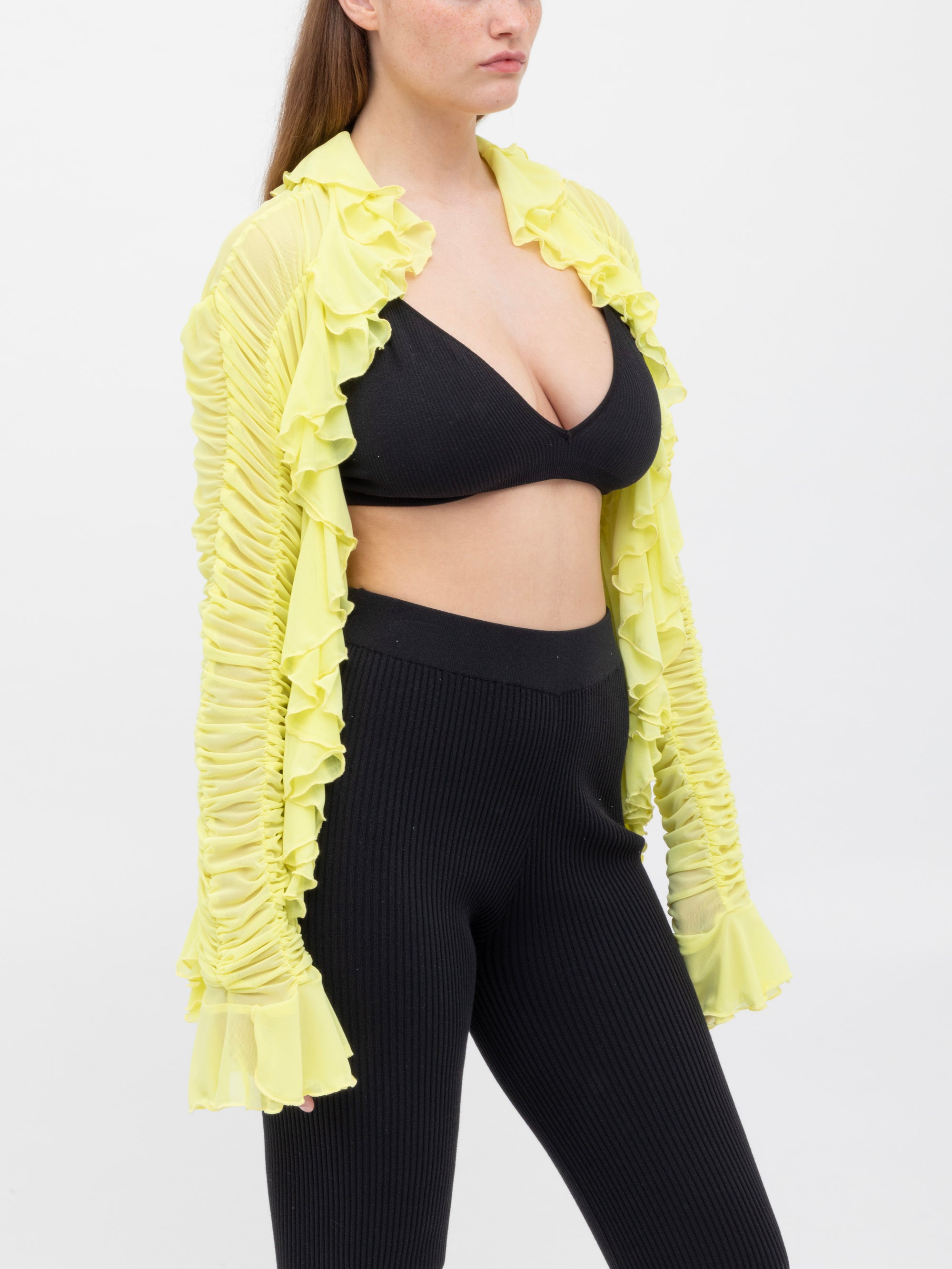 Ester Manas Ruched Bolero boléro Mimosa 34/44 mesh froncé