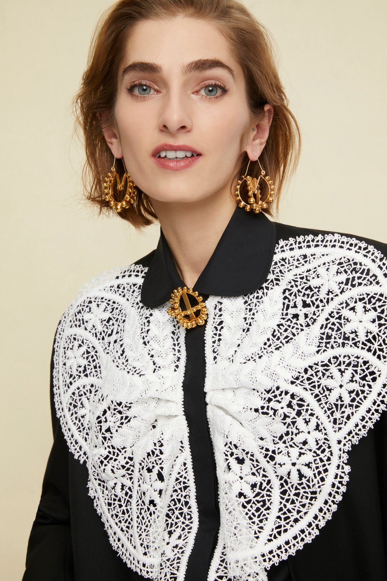 Patou Jewellery JW007 boucles doreilles créoles dorées perle TU