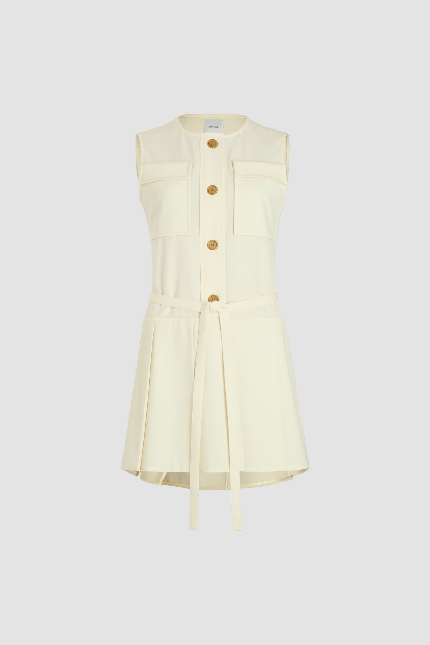 Patou DR169 P25DR1690103007W robe plissée ivoire laine