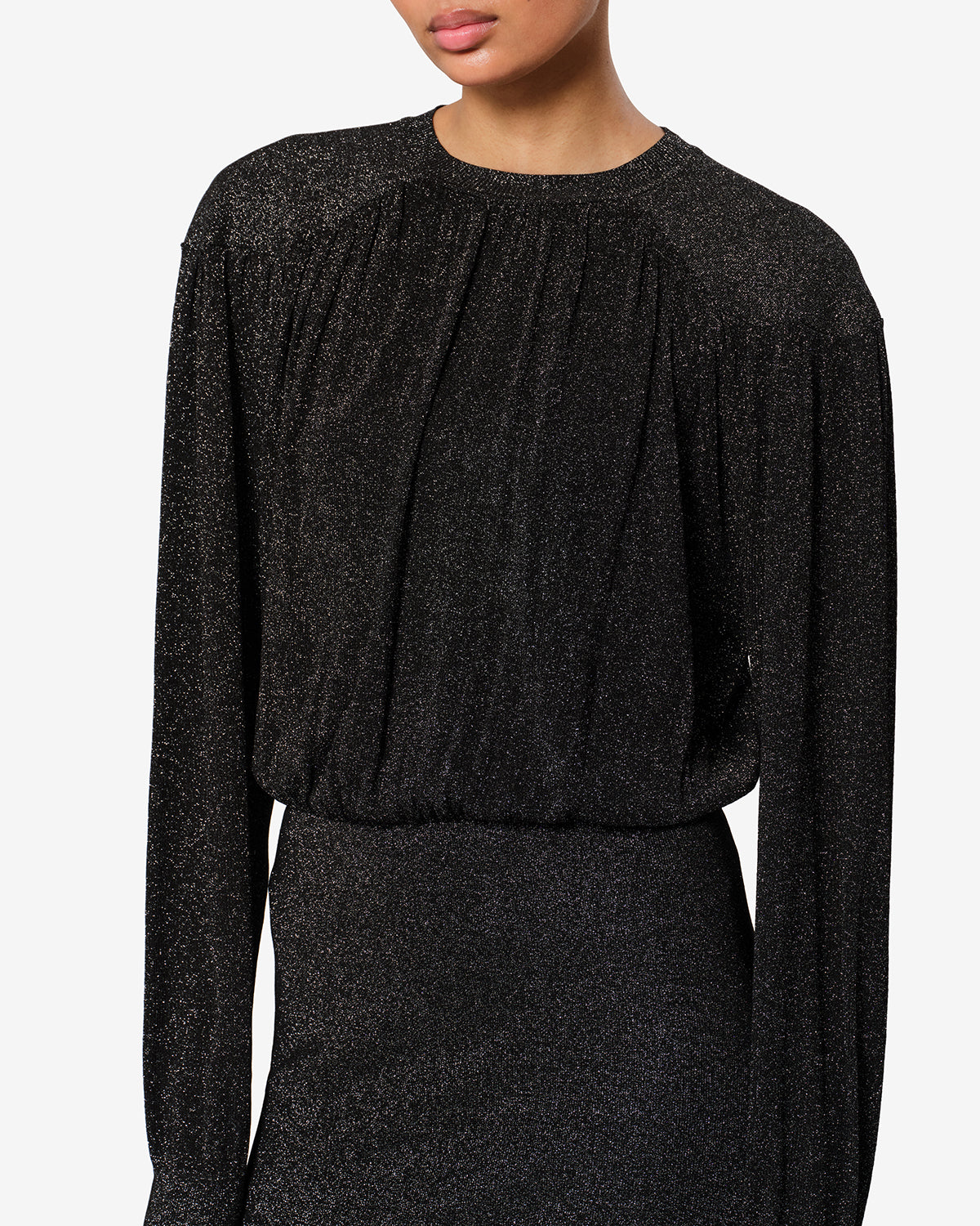 Isabel Marant Aliza robe mi-longue noire lurex