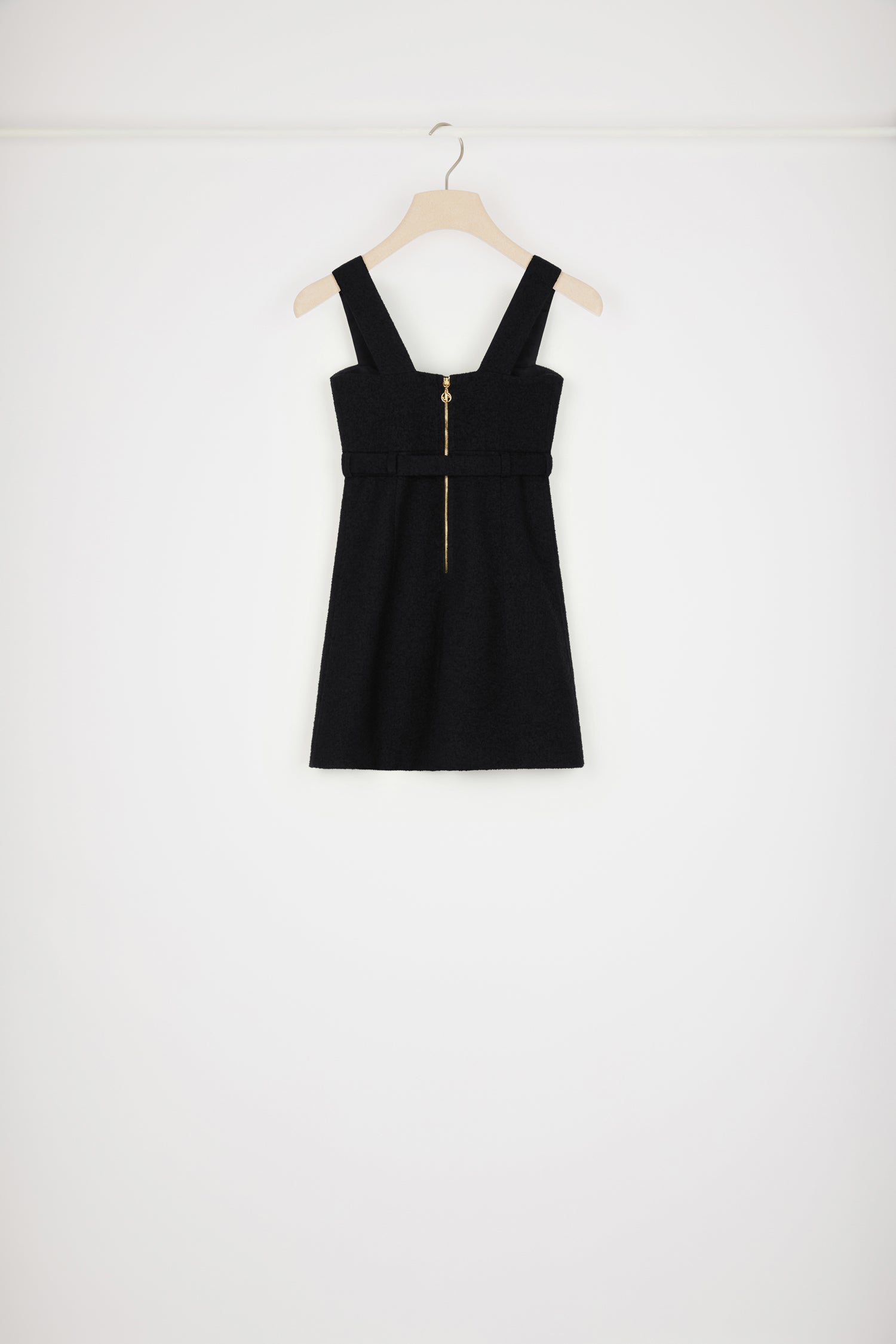 Patou DR105 robe tweed coton noire ceinture 34