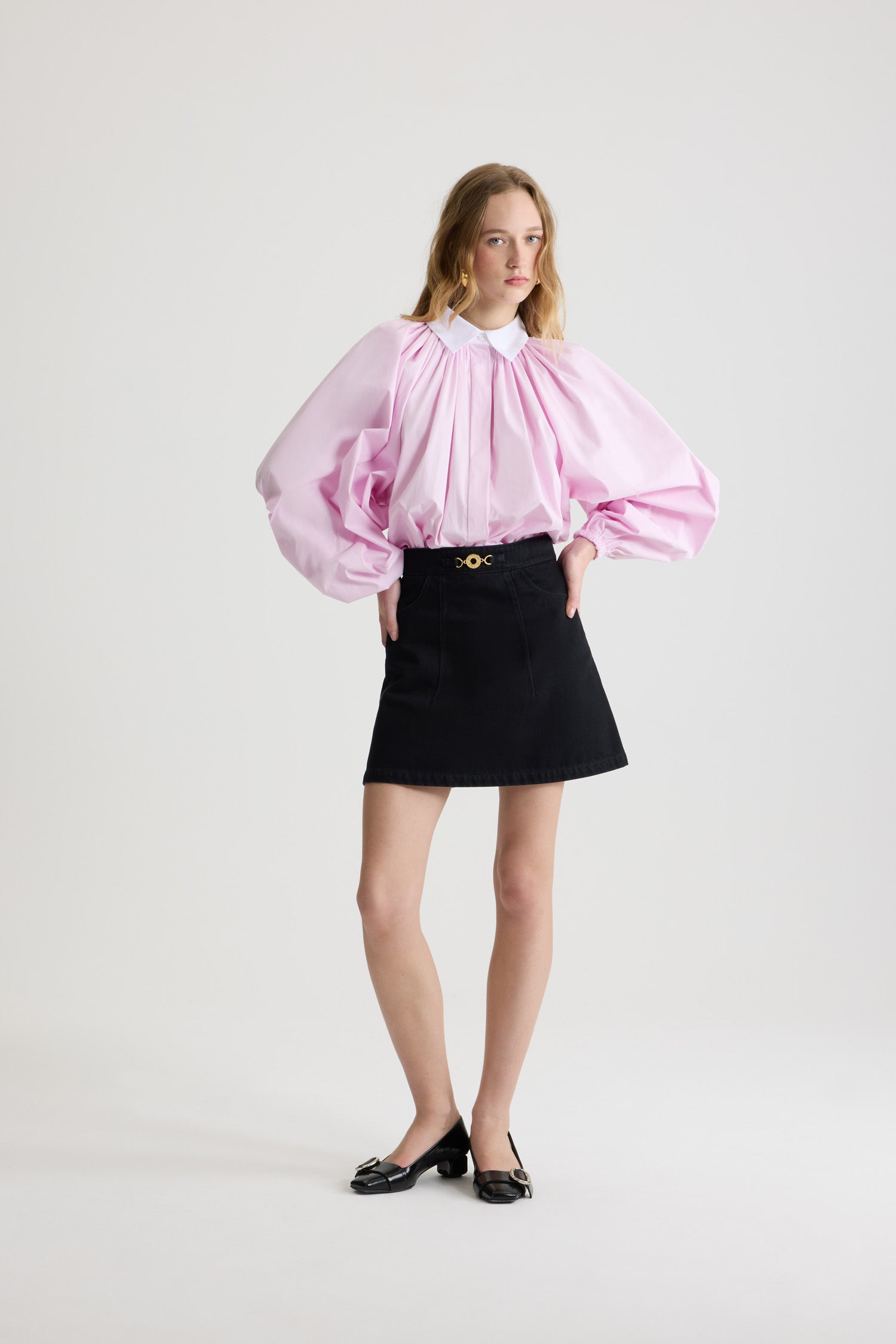 Patou BL050 blouse rose coton bio manches ballon