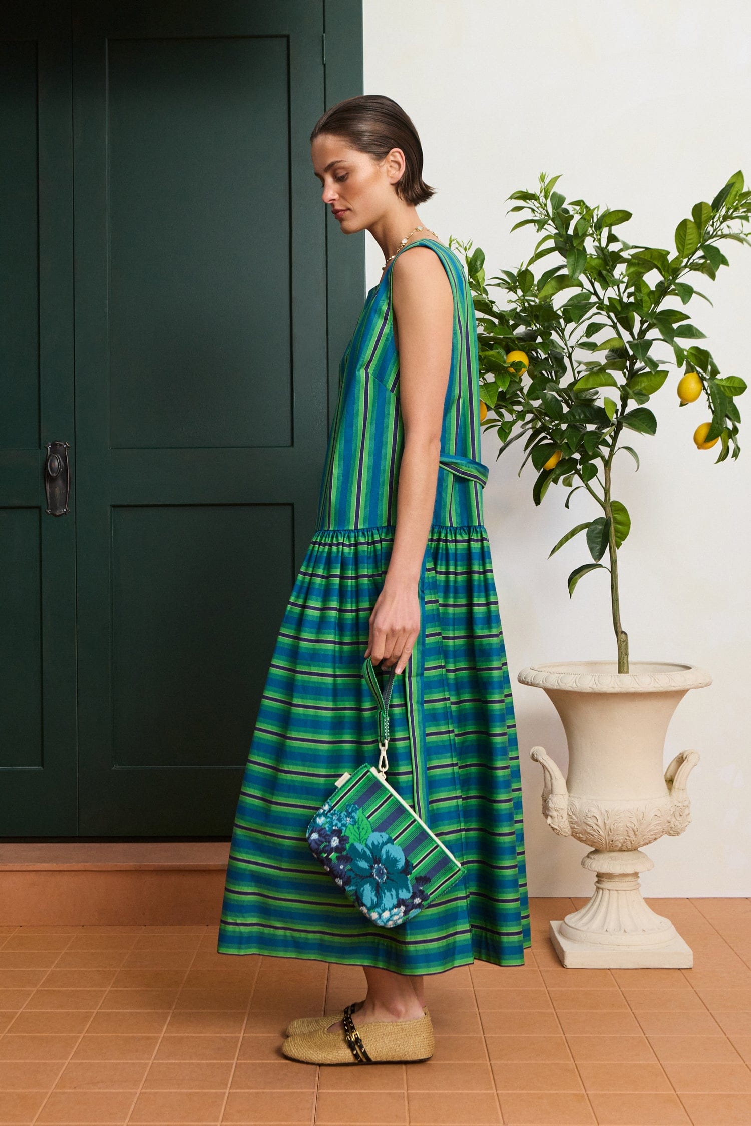 Alemais Margo robe midi coton bio sans manches