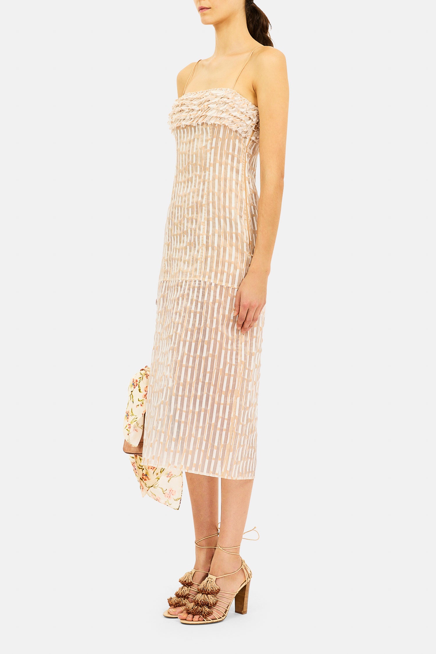 Ulla Johnson Katia robe midi bretelles Scallop organza