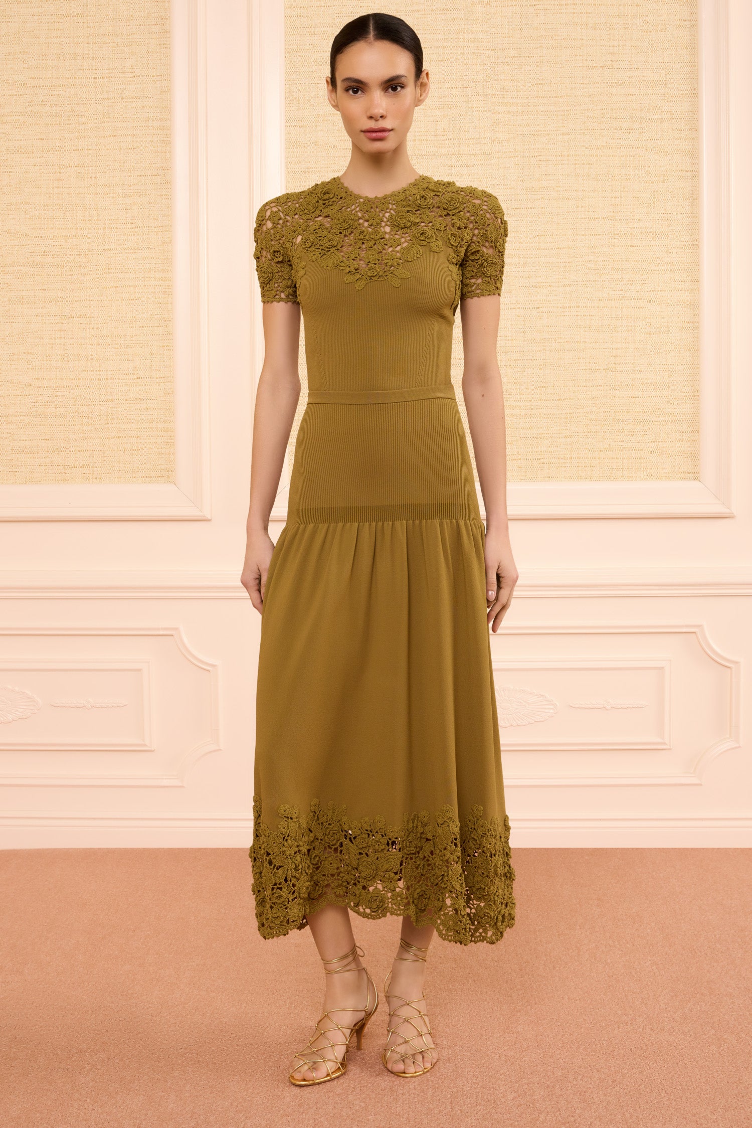 Ulla Johnson Leona jupe midi Loden crochet vert