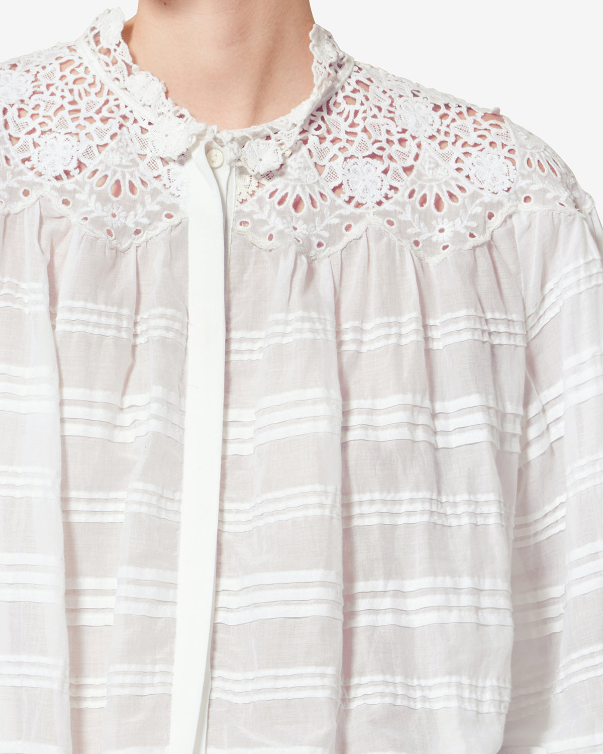 Isabel Marant Polly blouse coton dentelle blanc