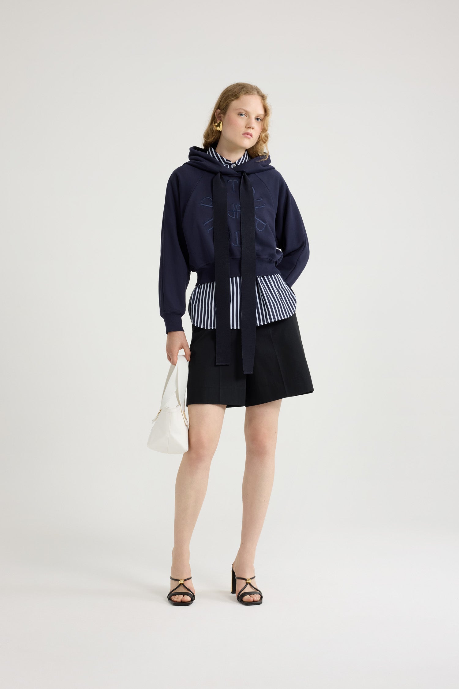 Patou JE069 sweat capuche Navy Black taille M coton bio