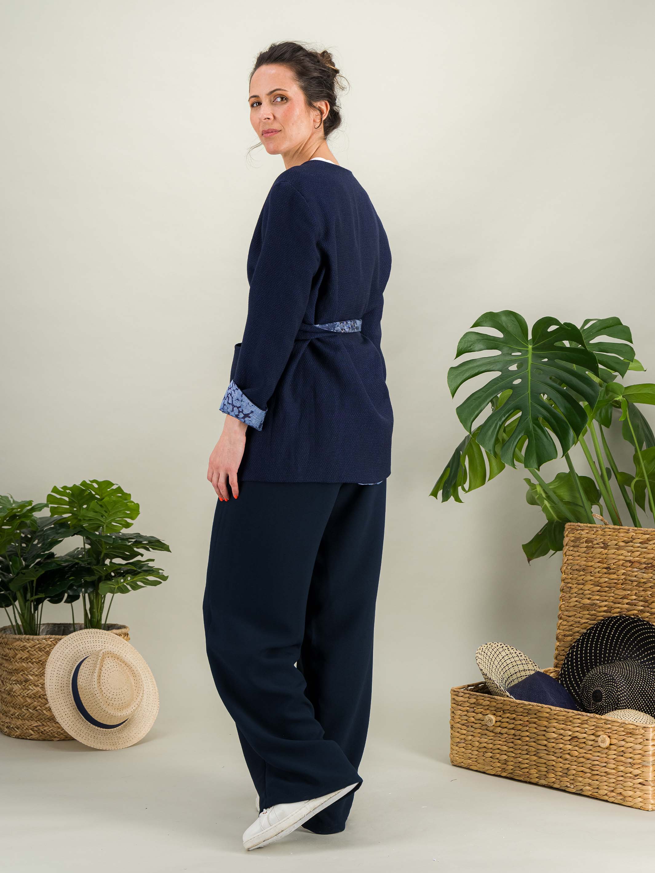 Anahide Saint André Hana veste kimono réversible laine S