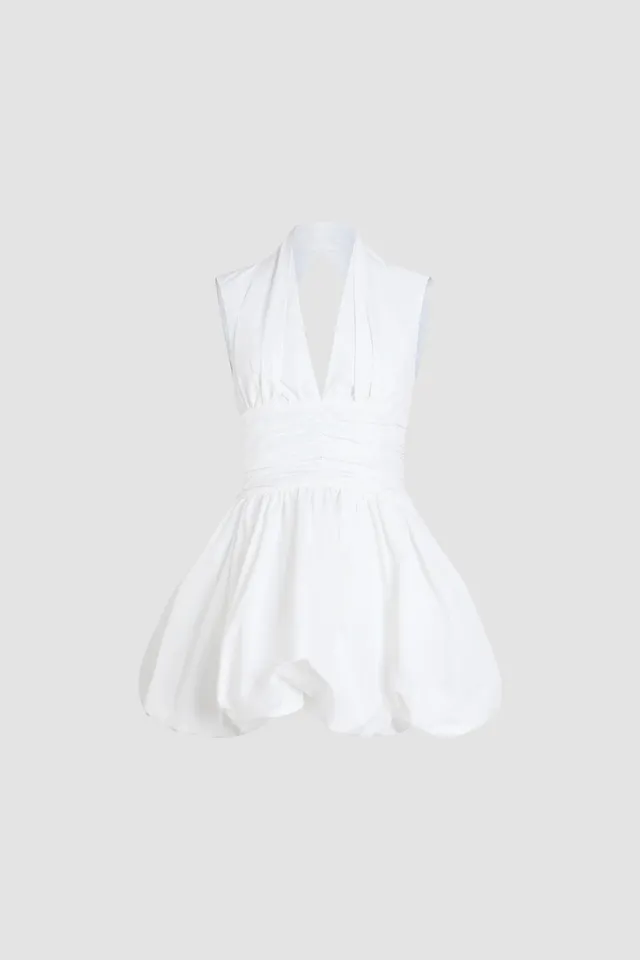 Patou Robe Mini Dos Nu Faille Recyclée Blanche DR176