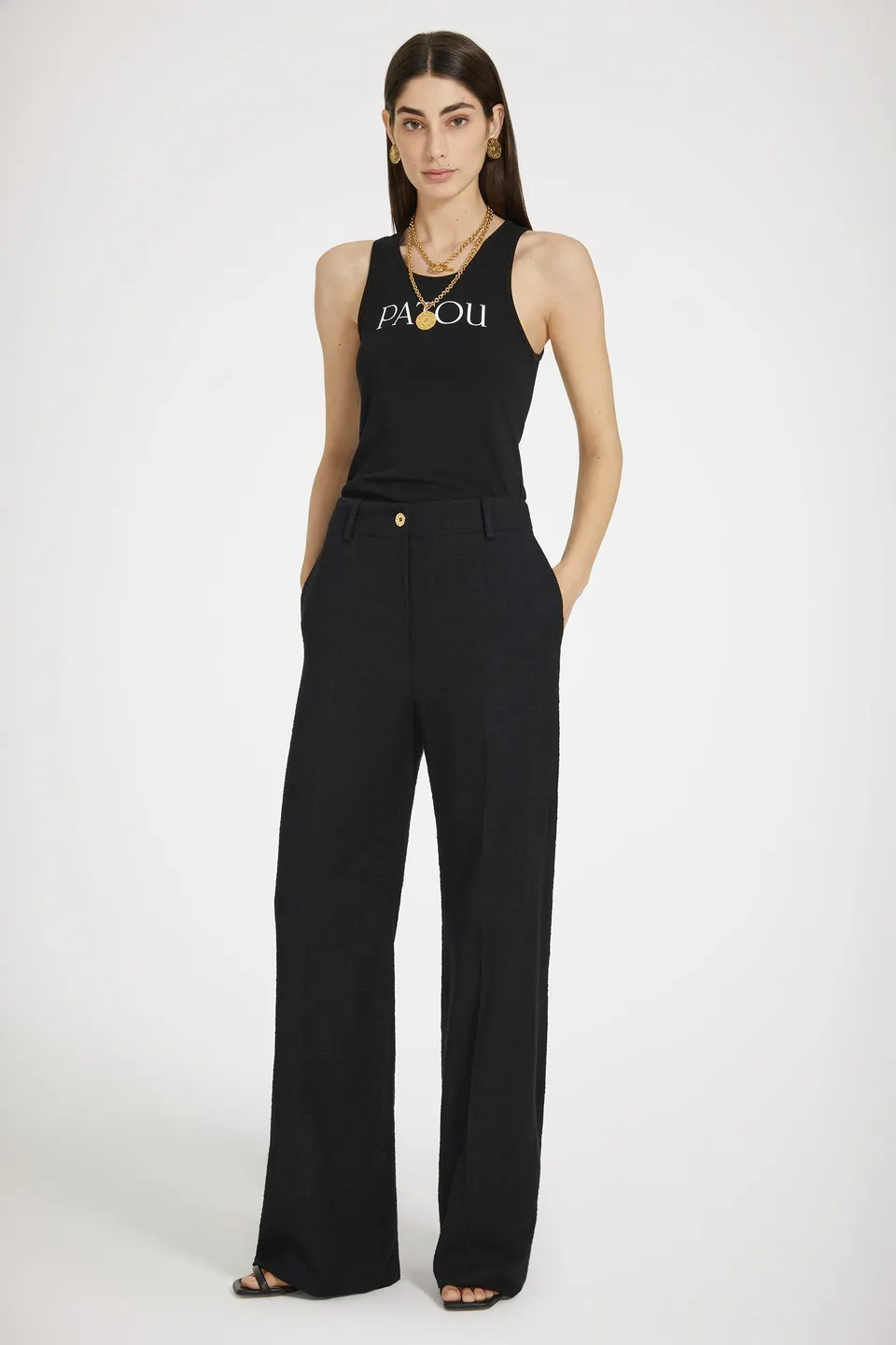 Patou Iconic pantalon tweed coton noir 34-44