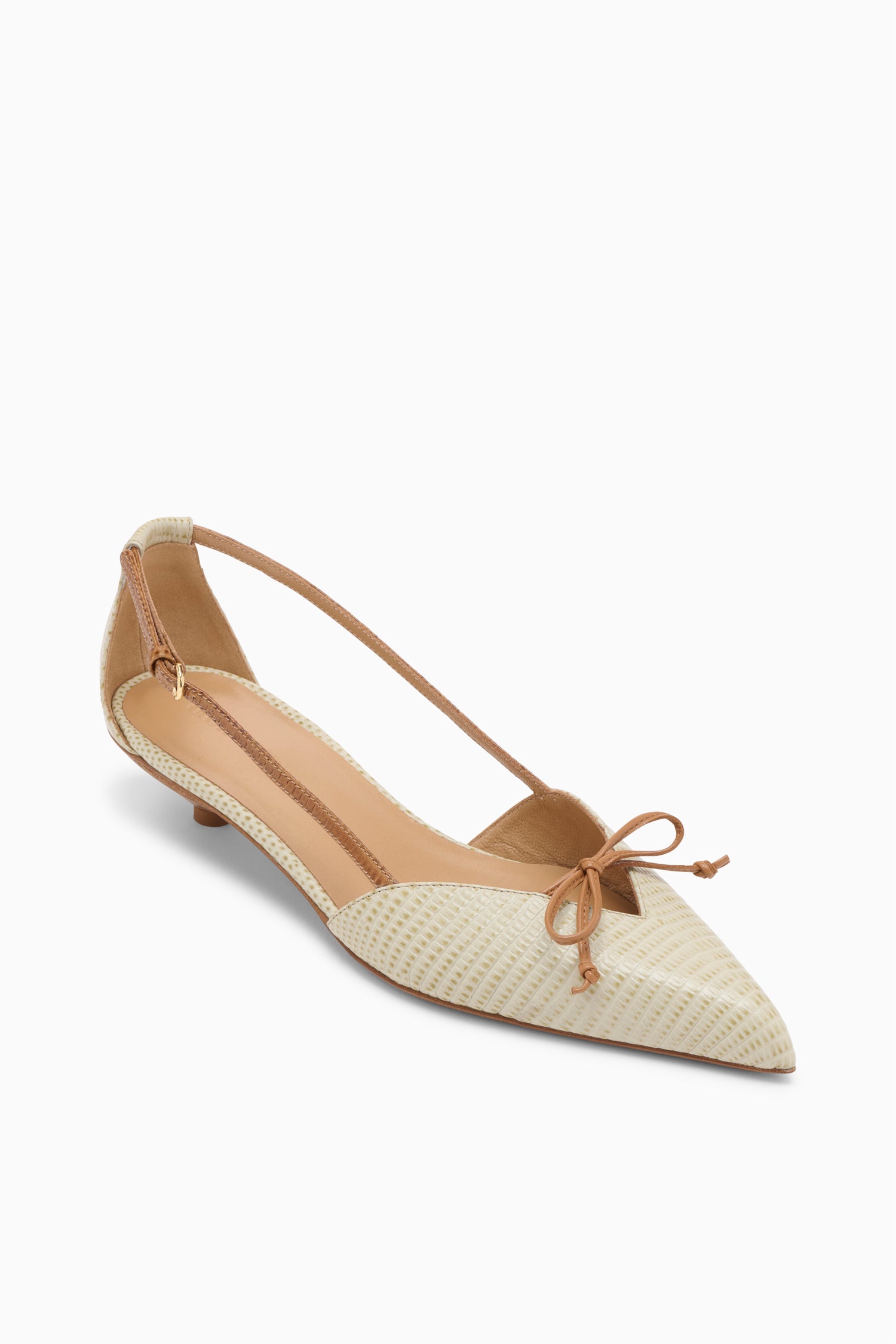 Ulla Johnson Bow escarpins Olive cuir talon kitten