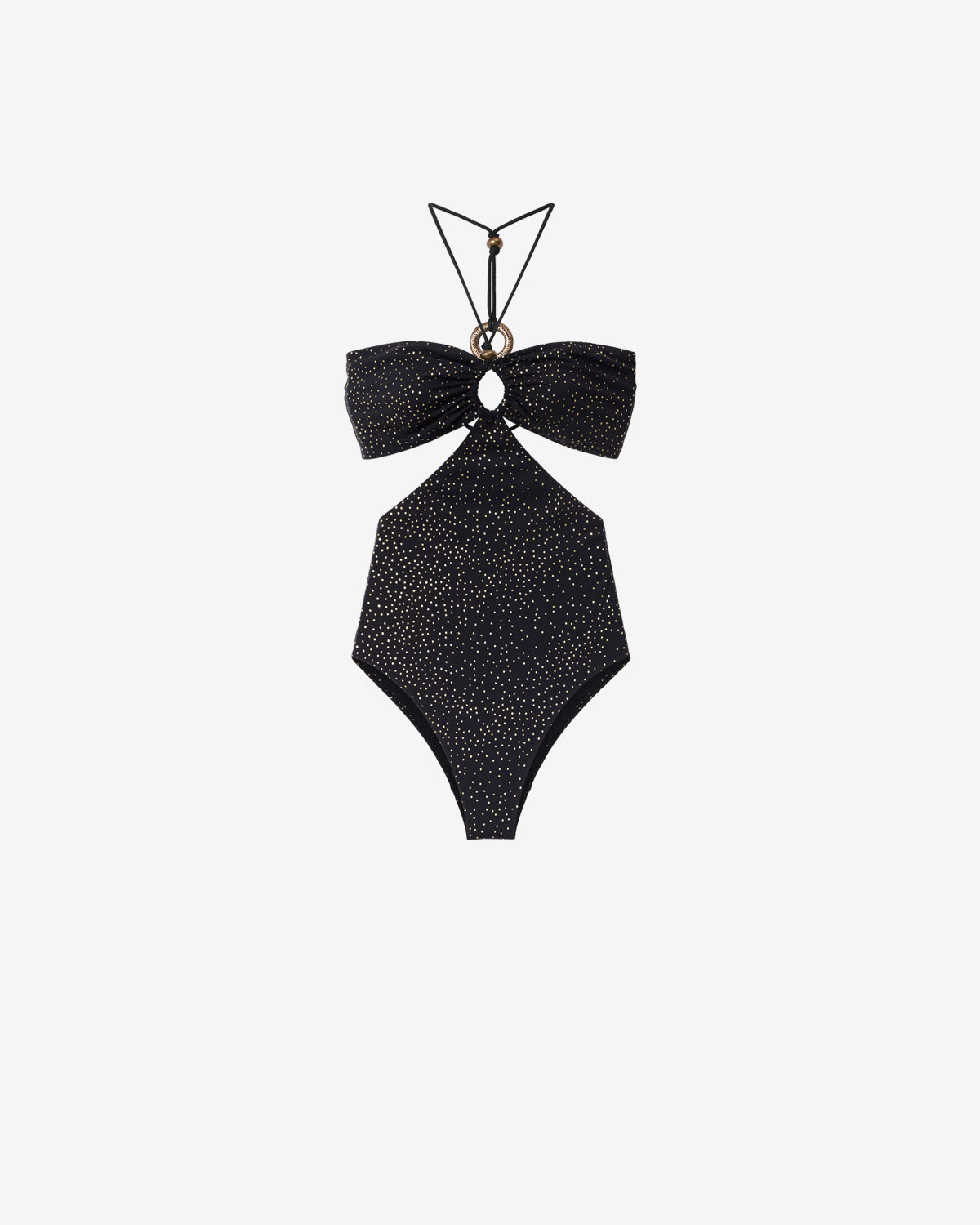 Isabel Marant Idoya maillot noir doré trikini 1 pièce