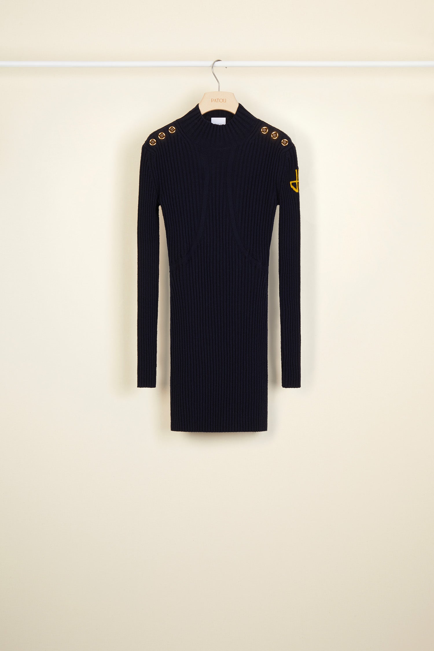 Patou KN0078003699N robe maille bleu marine laine
