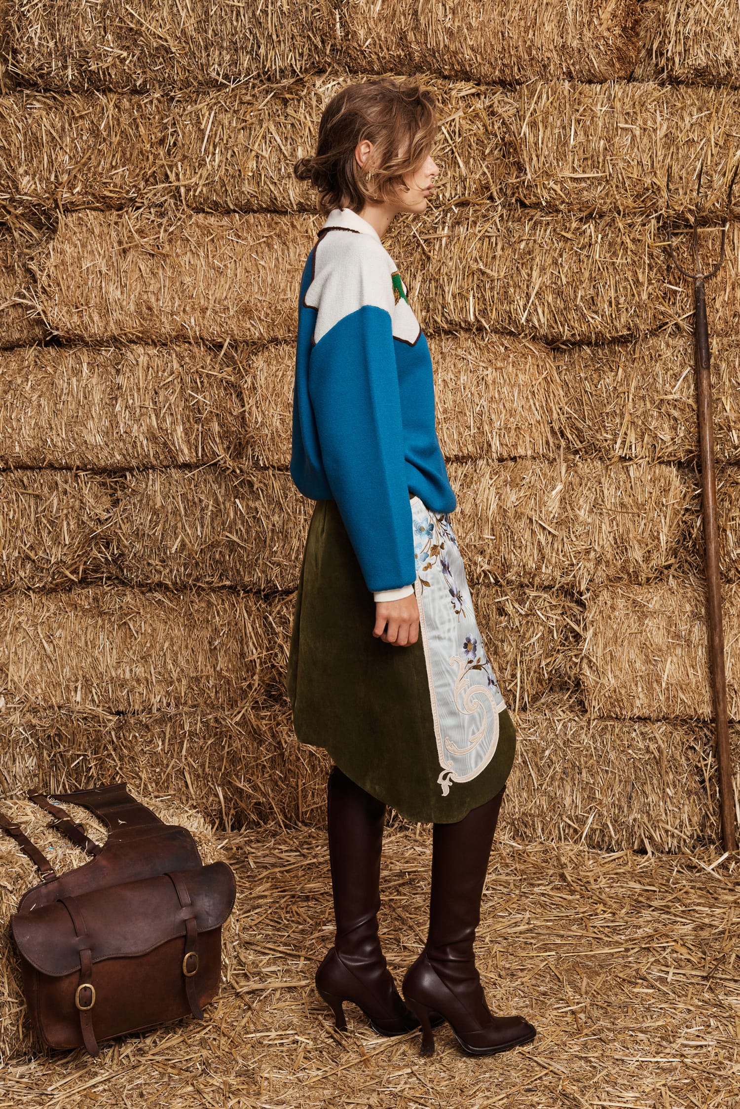 Alemais Lasso polo maille azur laine mérinos